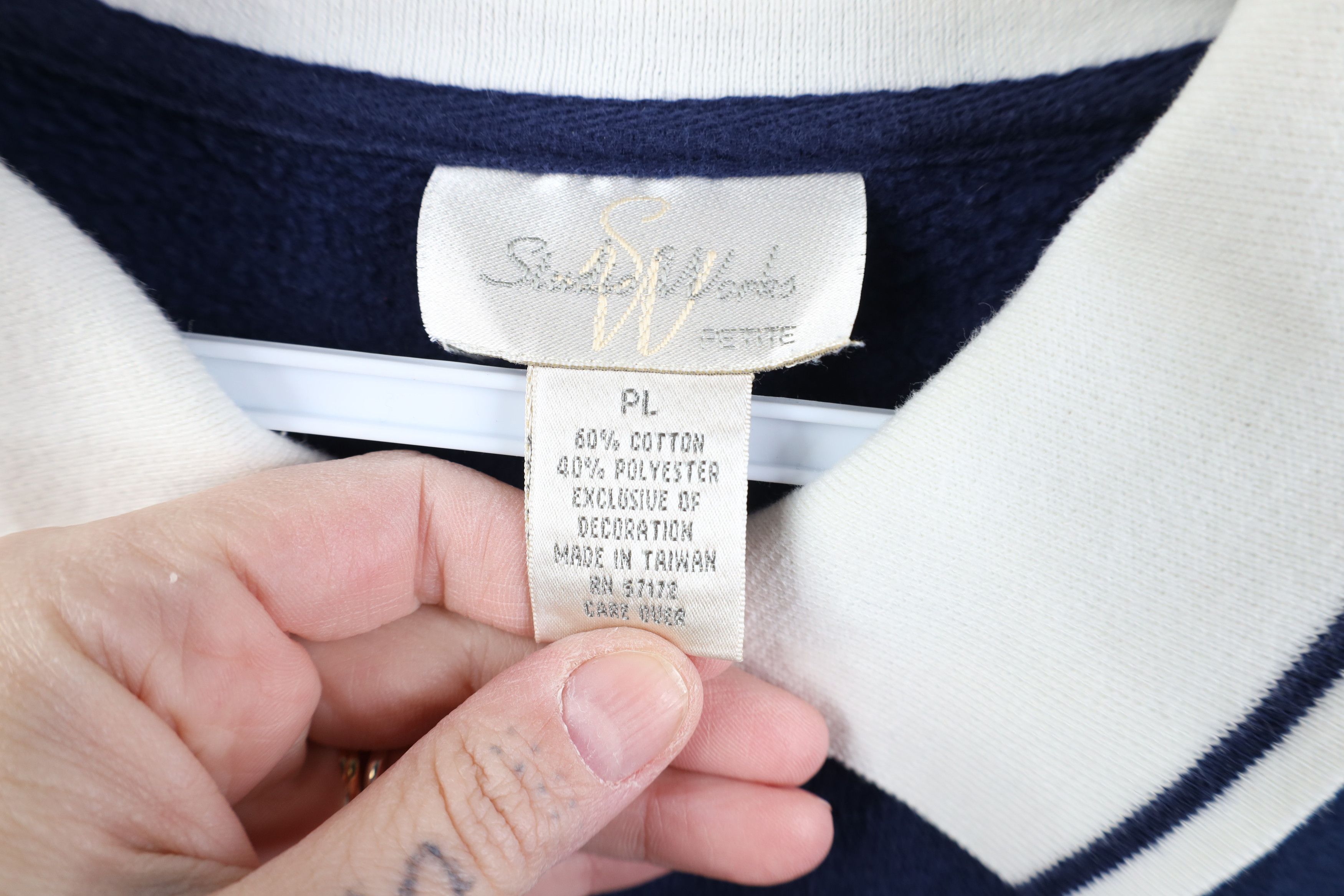 Vintage Vintage 90s Streetwear Bird Collared Sweatshirt Blue Size L / US 10 / IT 46 - 5 Thumbnail