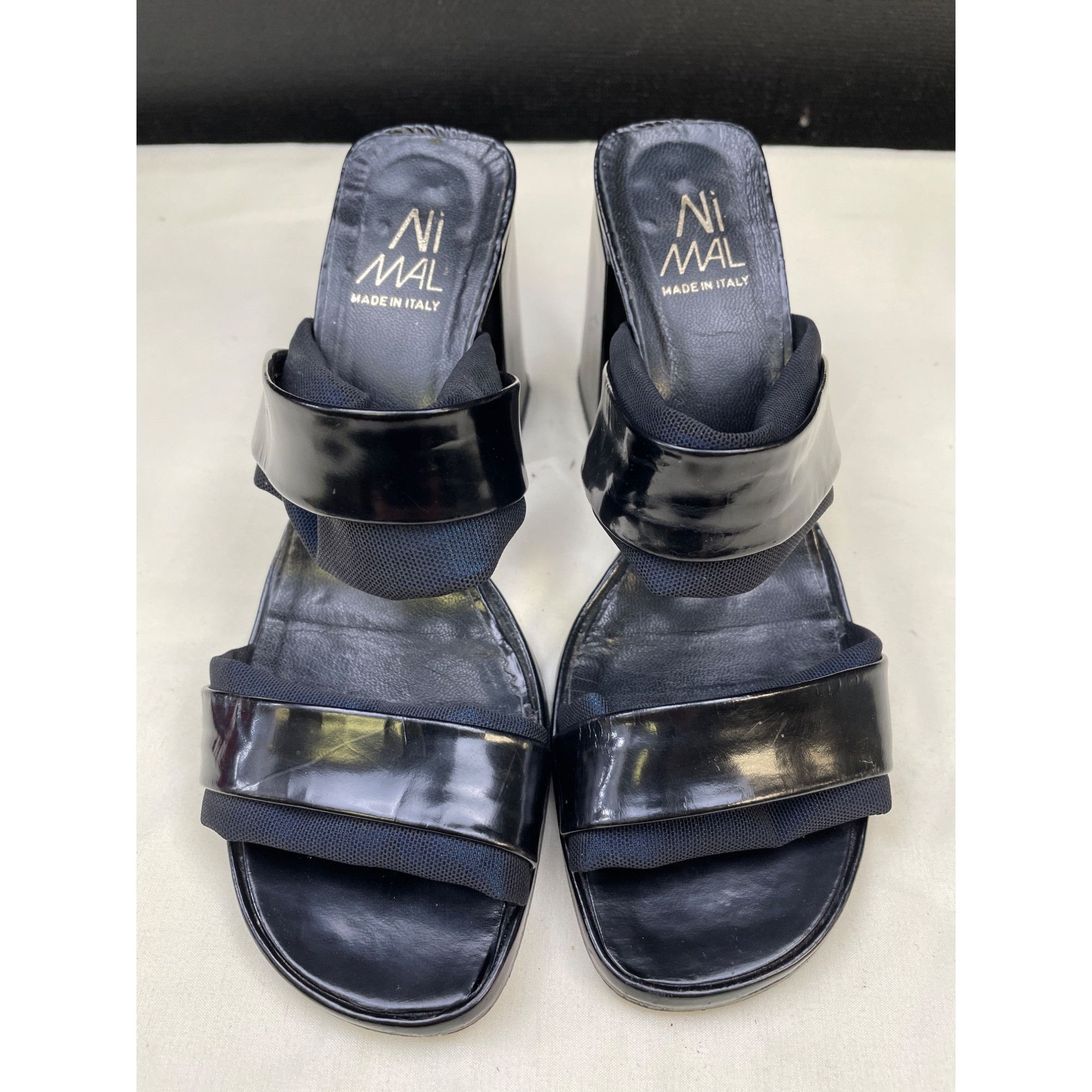 Other Lavorazione Artigiana Women's Black/Blue Shoes/Sandals Heel Size US 6.5 / IT 36.5 - 1 Thumbnail