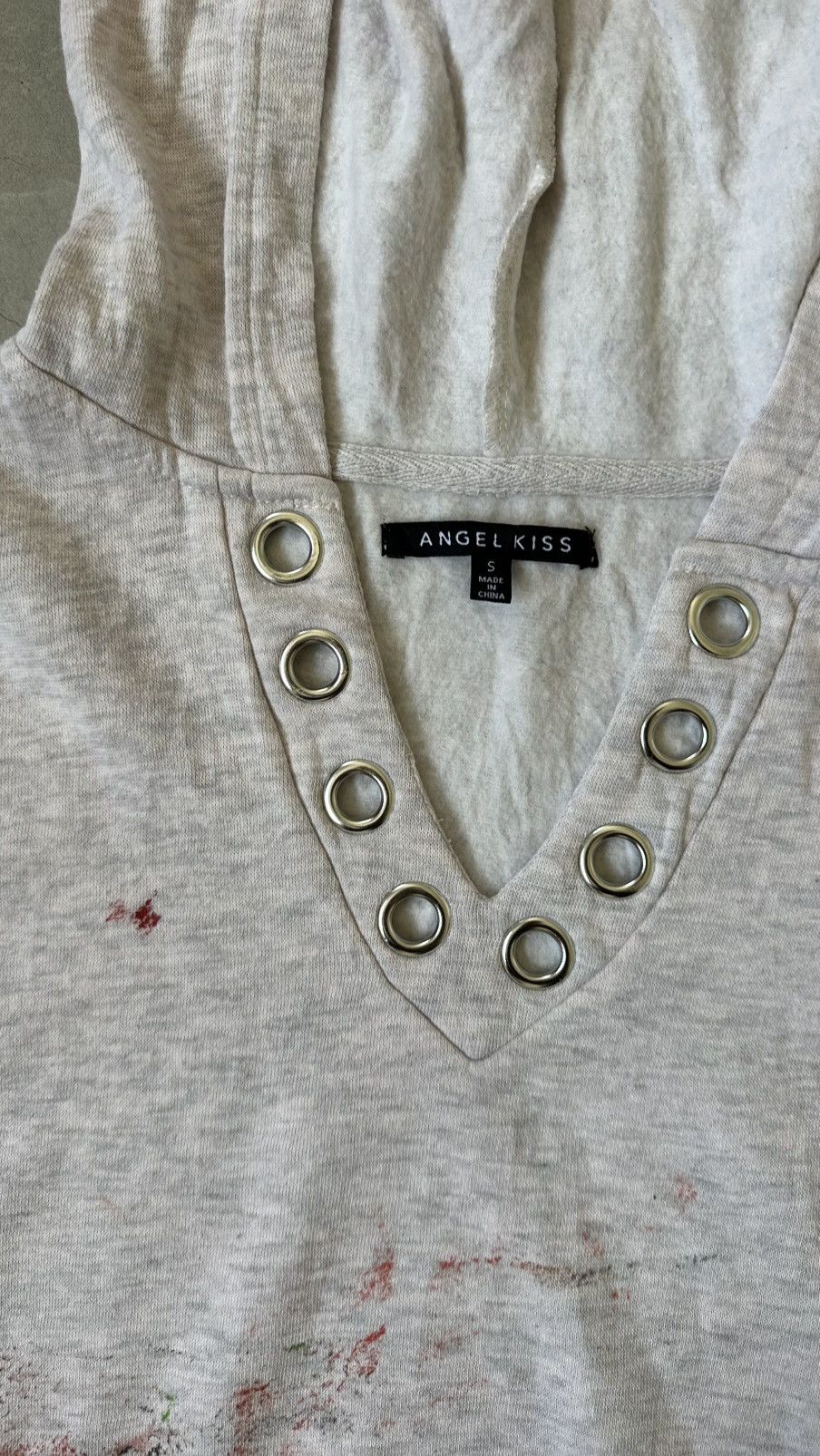 Japanese Brand VINTAGE ANGEL KISS DISTRESSED MID BUTTON HOODIE Size US S / EU 44-46 / 1 - 5 Thumbnail