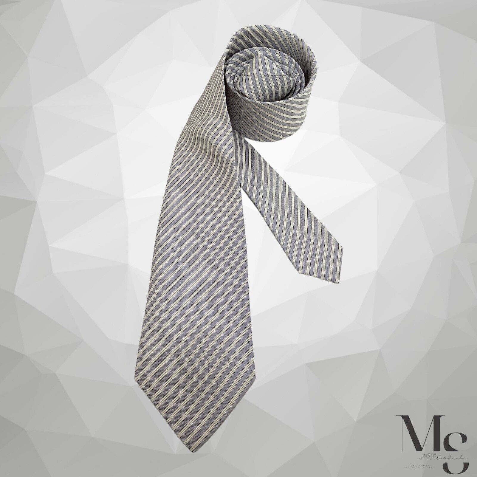 Armani Collezioni ARMANI COLLEZIONI White Blue Luxury Silk Tie Made In Italy W Size ONE SIZE - 1 Thumbnail