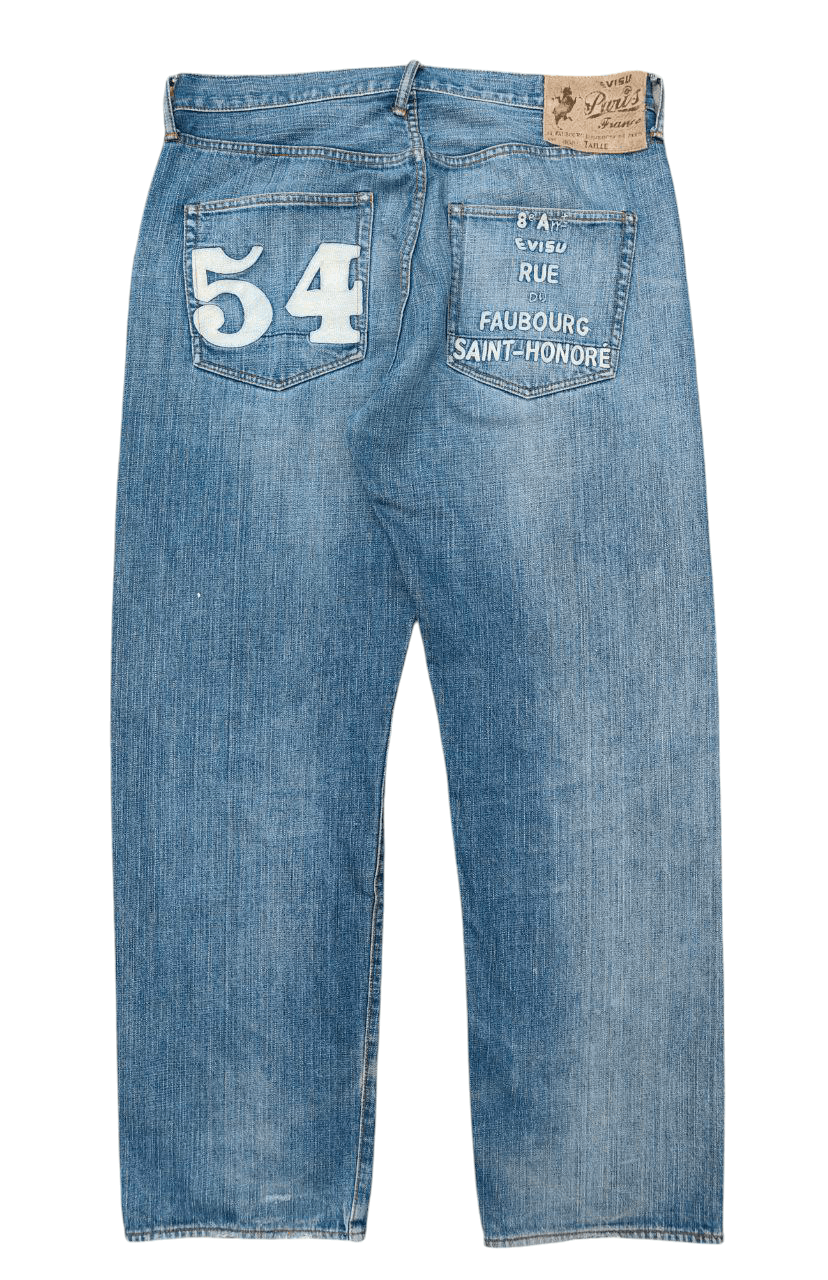 Evisu × Palace × Streetwear PALACE EVISU DICE DENIM JEAN LIGHT