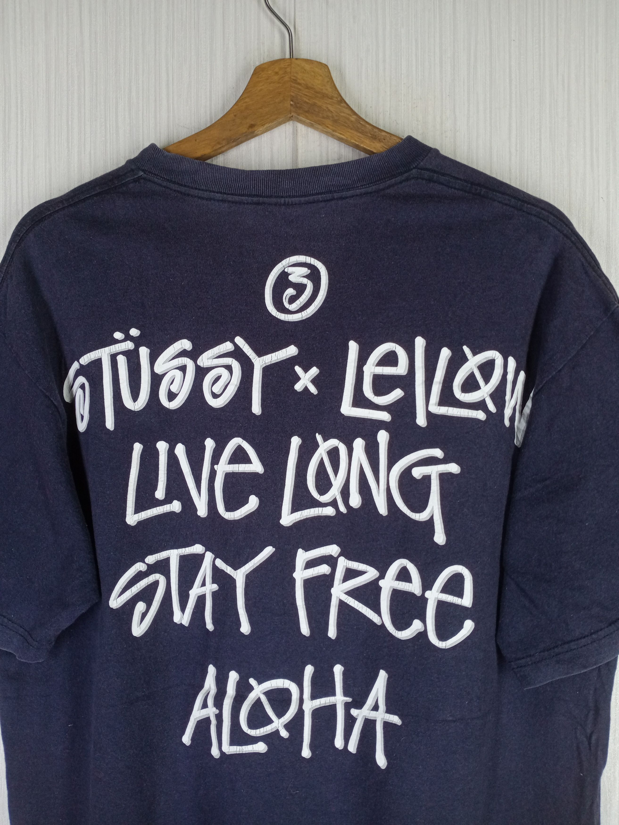 Stussy Vintage Stussy X Leilow Live Long Stay Free Aloha Tshirt Size US L / EU 52-54 / 3 - 8 Thumbnail