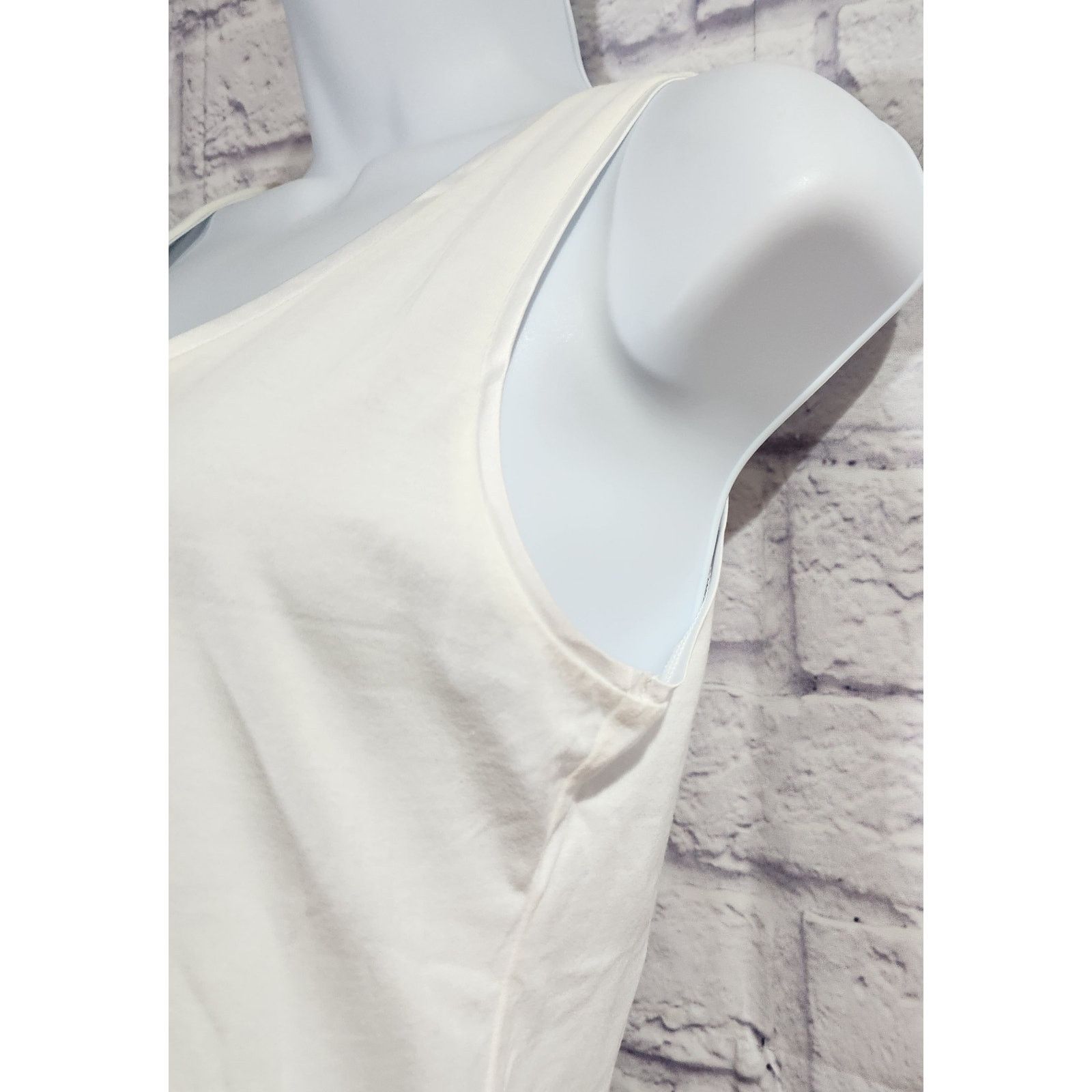 Other Ann Taylor White Satin Trim Scoop Neck Tank Top Small Dressy Size S / US 4 / IT 40 - 3 Thumbnail