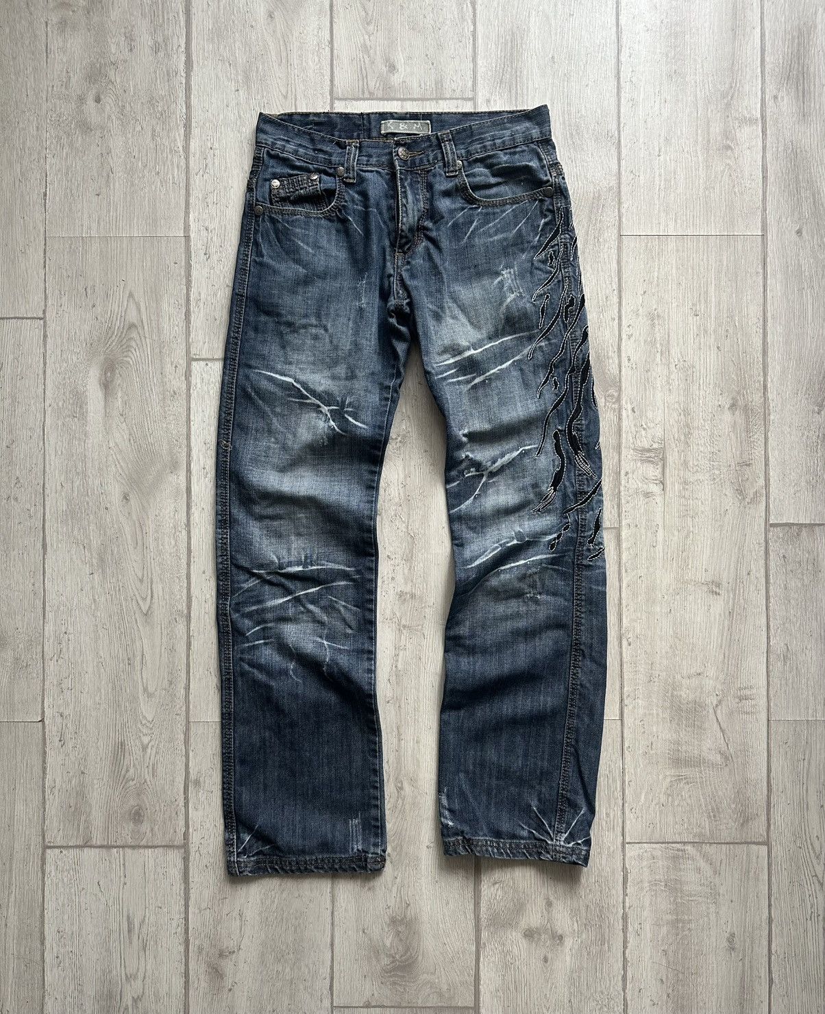 Japanese Brand Vintage Streetwear Denim Jeans Y2K Avant Garde Size US 30 / EU 46 - 2 Thumbnail