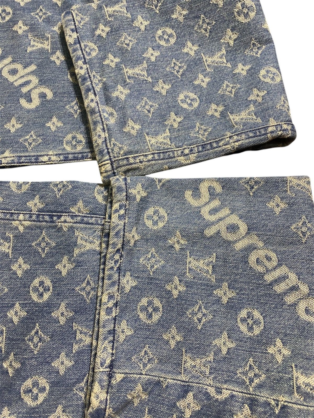 Louis Vuitton × Supreme Louis Vuitton X SUPREME 30 Blue Denim Jeans Monogram Size US 30 / EU 46 - 9 Thumbnail