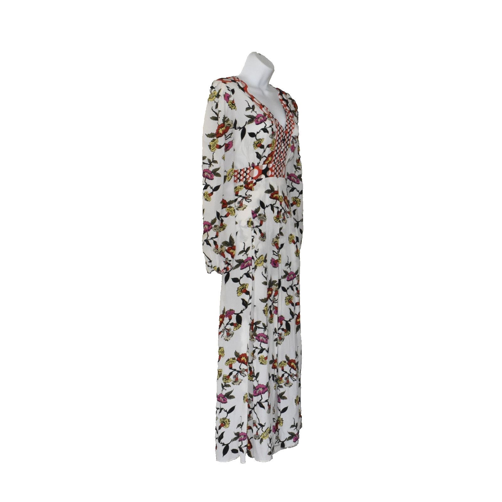 Diane von Furstenberg DIANE VON FURSTENBERG Anjali Silk Blend Floral Midi Dress 6 Size M / US 6-8 / IT 42-44 - 2 Thumbnail