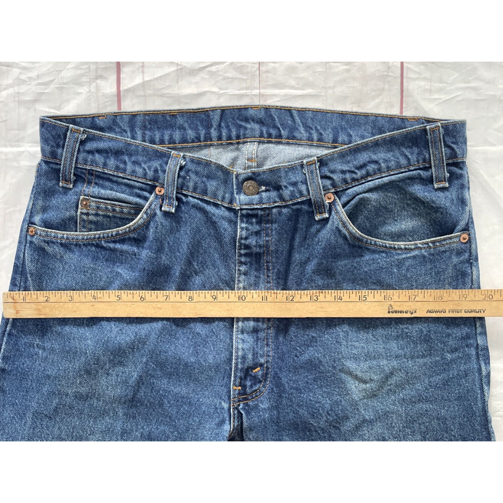 Levi's VINTAGE Levi's 505 Orange Tab Denim Blue Jeans 36x31 Men USA Distressed Size US 36 / EU 52 - 7 Thumbnail