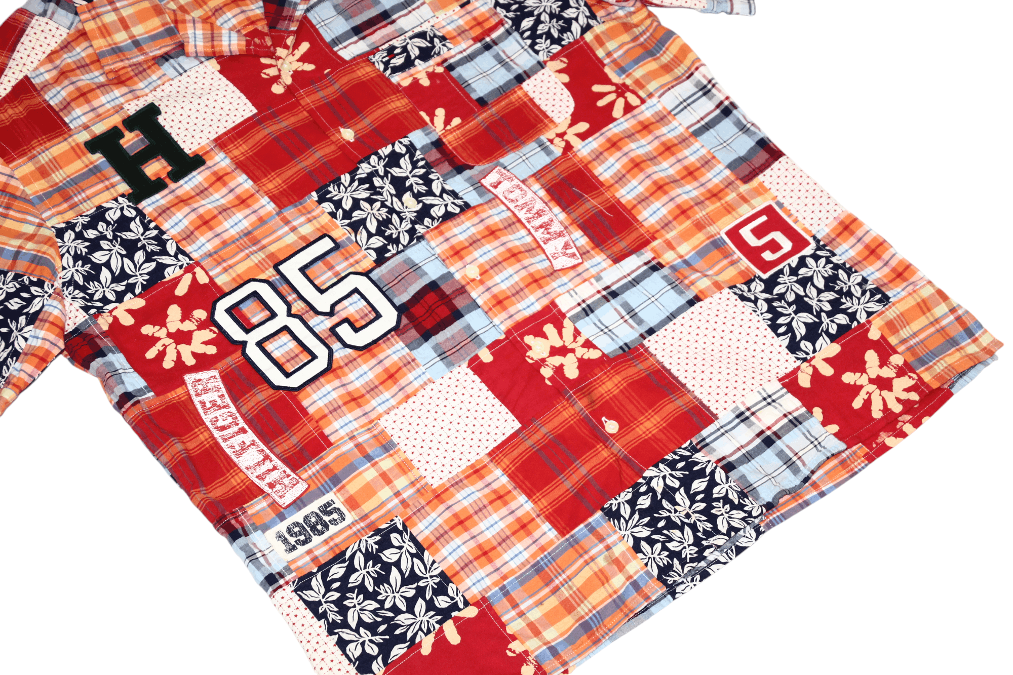 Tommy Hilfiger 💥Tommy Hilfiger Boro Sashiko Patchwork Hawaiian Shirt Size US XL / EU 56 / 4 - 4 Thumbnail
