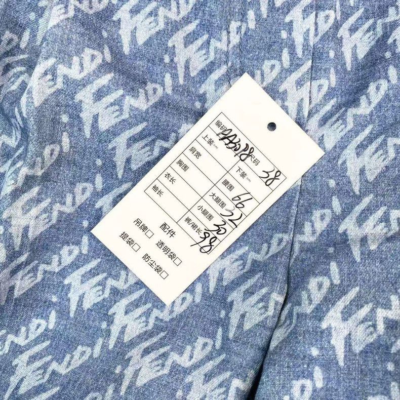 Other Fendi Blue bullet screen logo wide-leg trousers Size US 38 / EU 54 - 6 Thumbnail