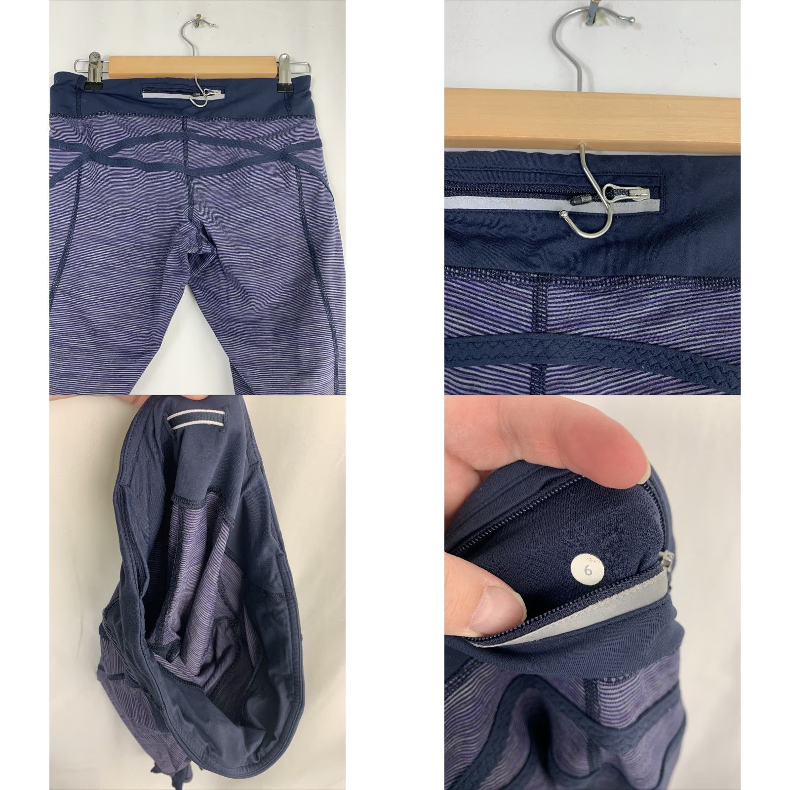 Lululemon Lululemon Leggings Purple Blue Stripe Cropped 19in Inseam Size 6 Womens Activewear Shorts? Size 28" / US 6 / IT 42 - 8 Thumbnail