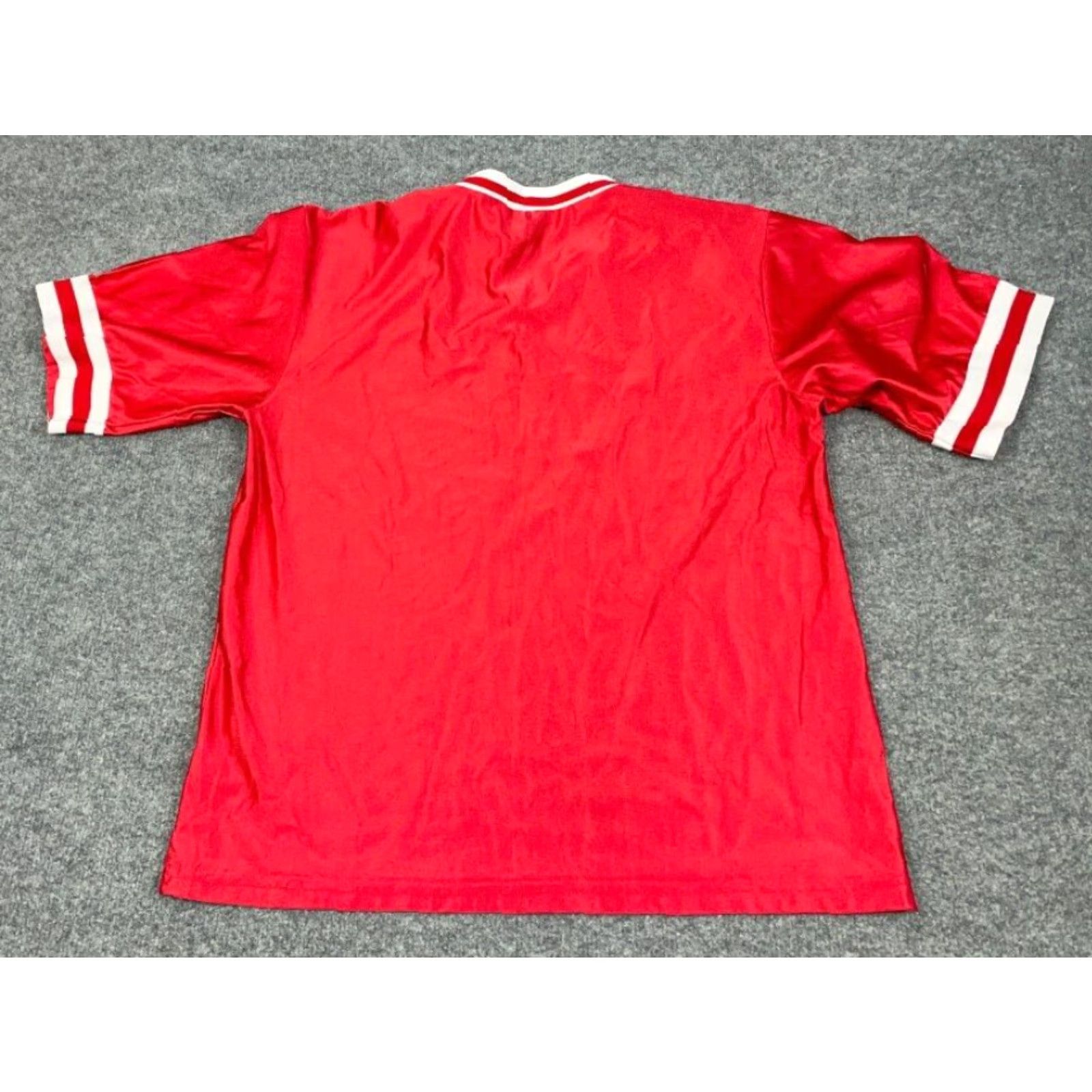 Etro VINTAGE VTG 90s Jersey V-Neck T-Shirt Adult XL Red White USA Made Teamwork Tag Retro Size US XL / EU 56 / 4 - 2 Thumbnail