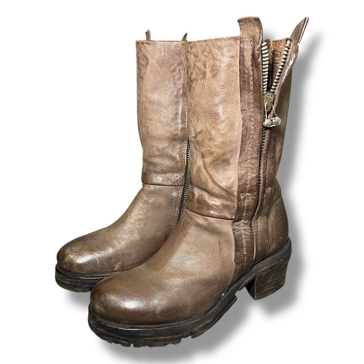 A.S.98 A.S98 Military Side-zip Layered Heeled Boots Size US 6 / IT 36 - 2 Thumbnail
