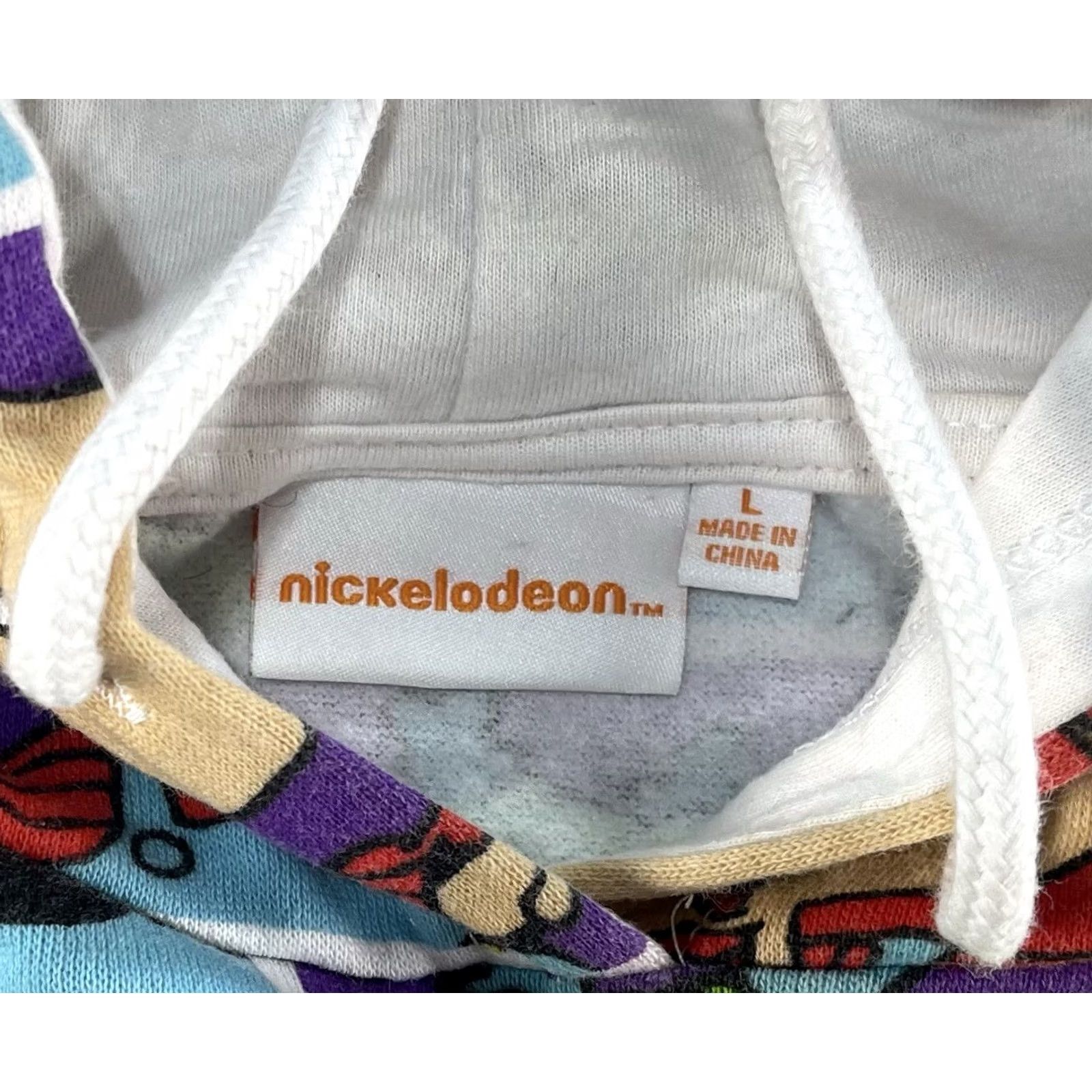 Nickelodeon Nickelodeon Rugrats Hoodie Cropped All Over Print White L Womens Pullover 90s Retro Graphic Sweatshirt Size L / US 10 / IT 46 - 7 Thumbnail