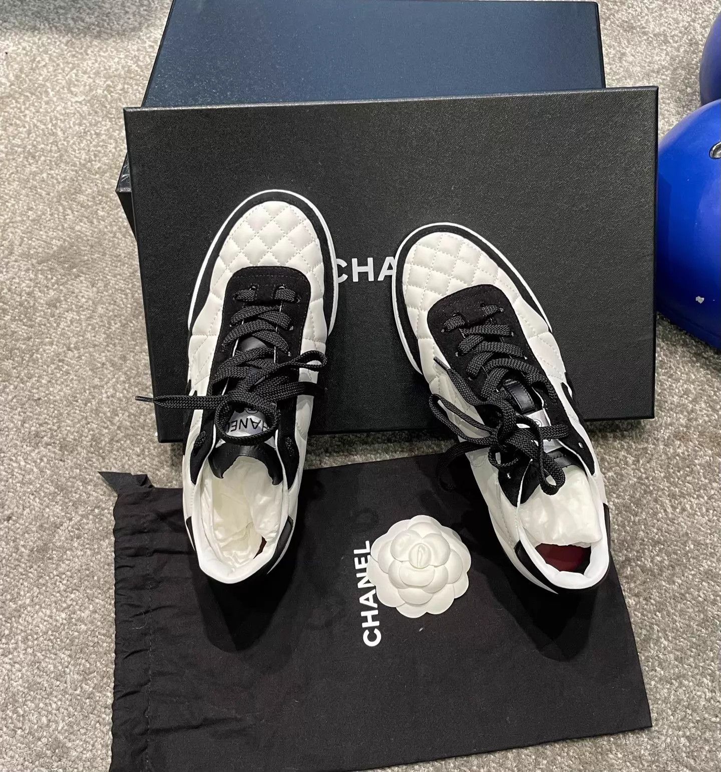 Chanel CHANEL Lambskin Panda Deauville Sneaker Black White EU36 Size US 5.5 / IT 35.5 - 4 Thumbnail