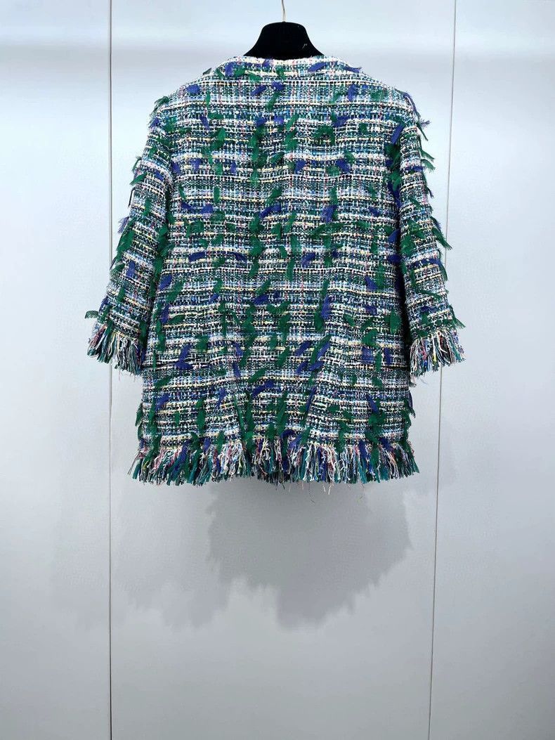 Chanel Green Fringe Jacket from Chanel's Collection -2505 Size US M / EU 48-50 / 2 - 7 Thumbnail