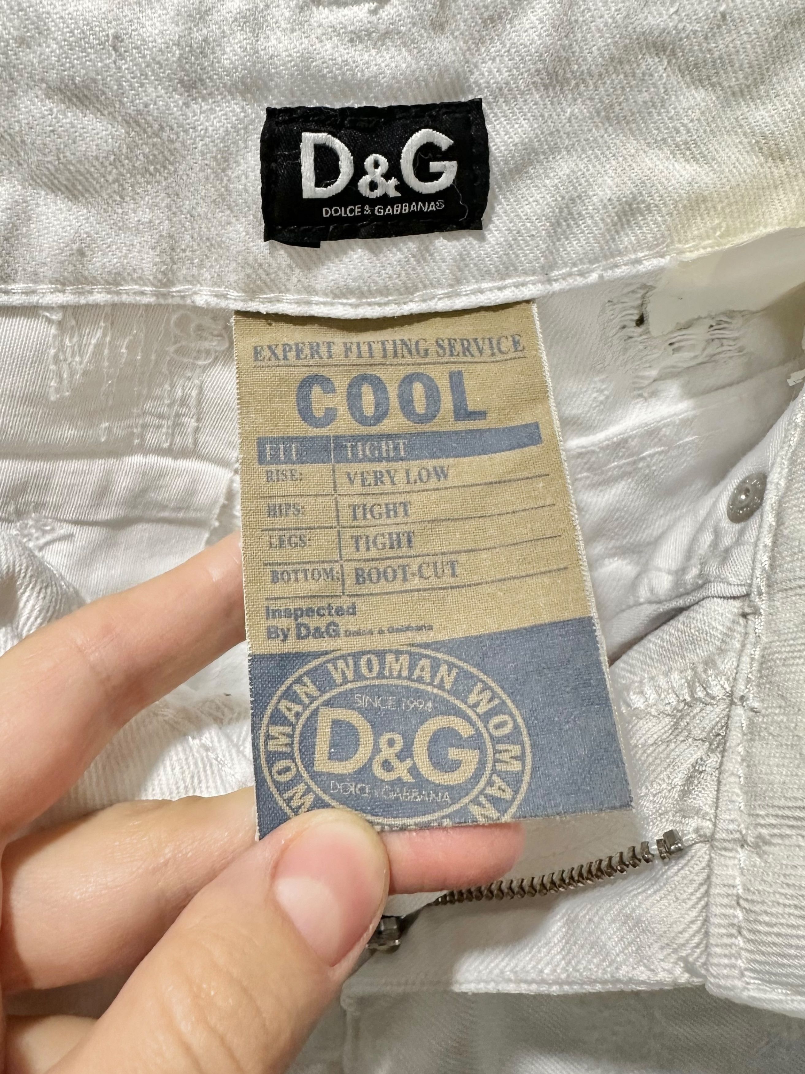 Dolce & Gabbana y2k Dolce & Gabbana But Cut Denim Jeans White (XS) Size 24" / US 00 / IT 34 - 6 Thumbnail
