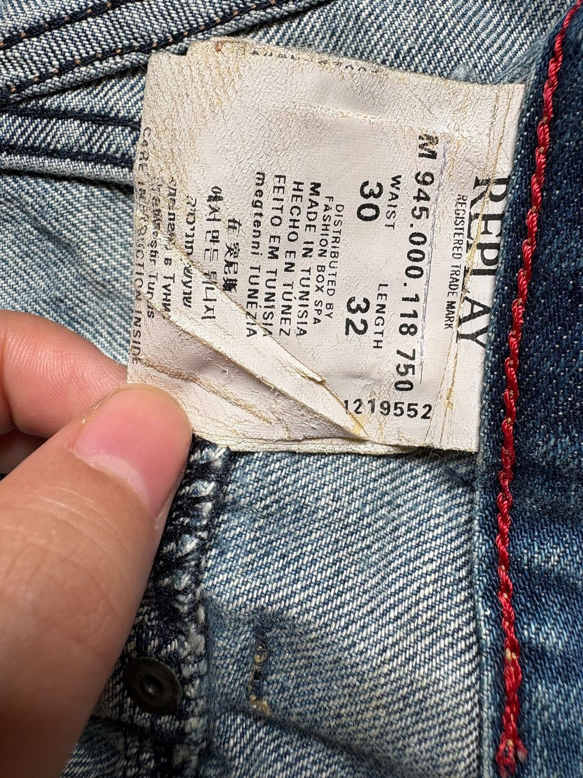 Replay Vintage Replay Skar Rusty Mud Wash Distressed Baggy Jeans Size US 32 / EU 48 - 9 Thumbnail