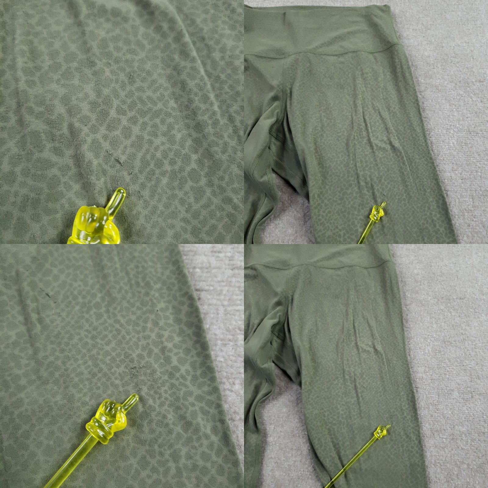 Lululemon Lululemon Green Animal Print High Rise Ankle Leggings Yoga Womens 6 Knit Elastic Waist Pull On Skinny Inseam 28 in Size 28" / US 6 / IT 42 - 9 Thumbnail