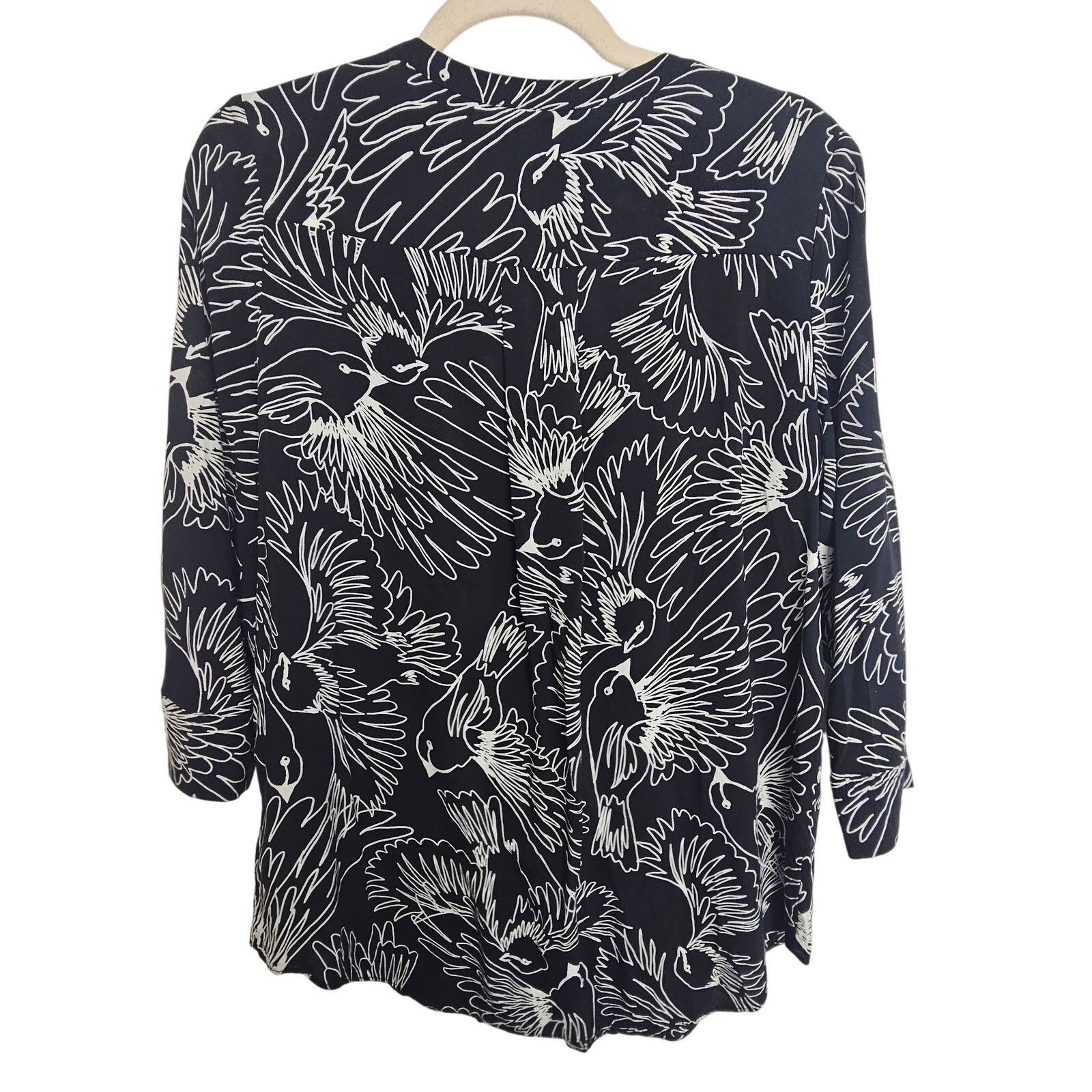 Anthropologie Maeve Anthropologie Bird Print Tunic 6 Button Front Artsy Size M / US 6-8 / IT 42-44 - 9 Thumbnail