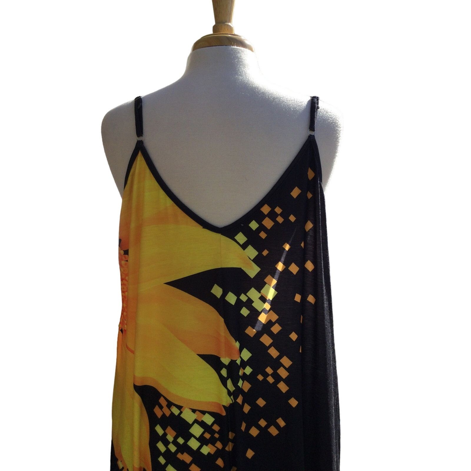 Other Slip Dress Gold Sunflowers Adjustable Straps Pocket Maxi 3X Size 3XL / US 20-22 - 8 Thumbnail