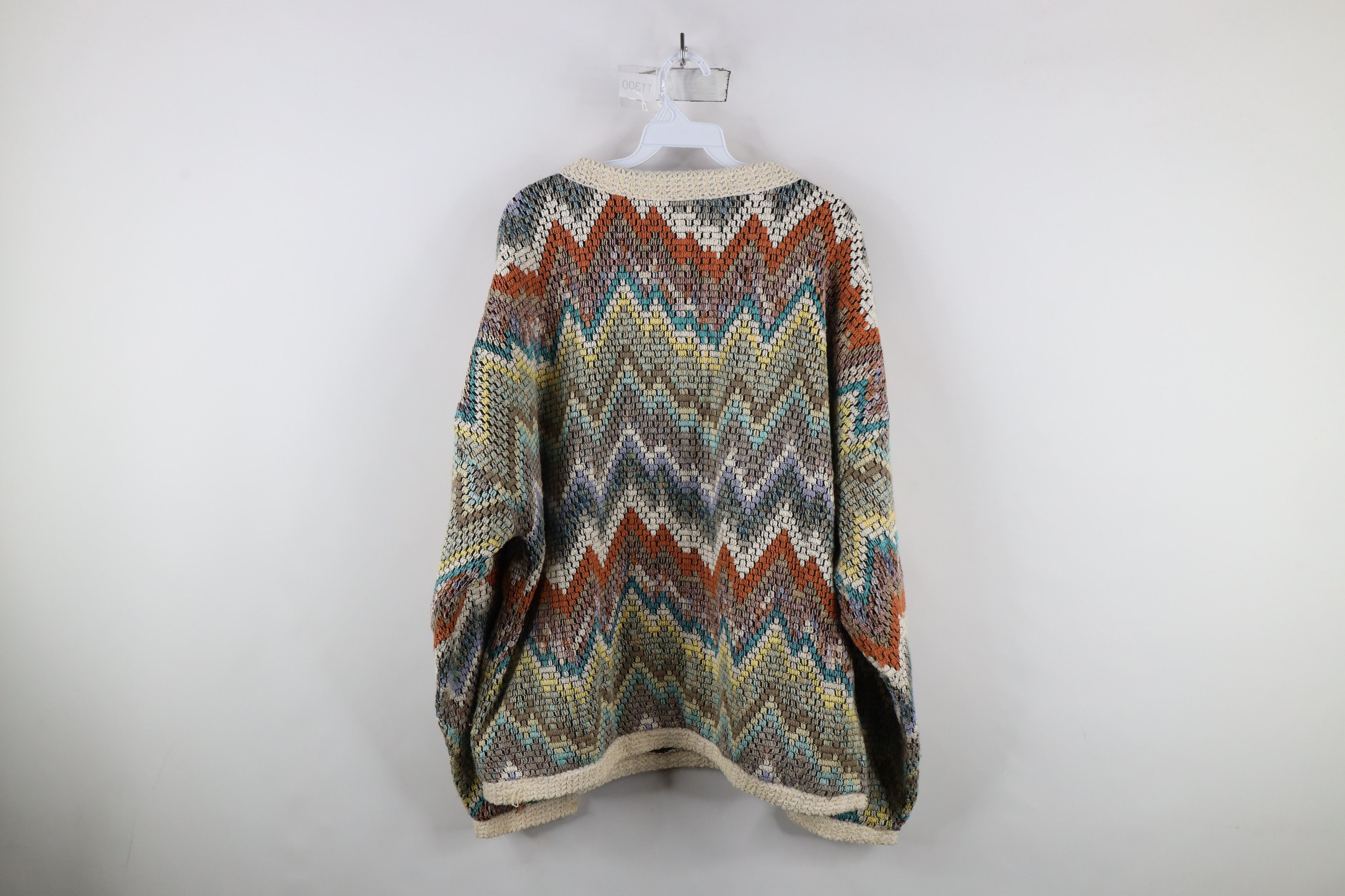 Vintage Vintage 90s Coogi Style Zig Zag Textured Knit Sweater USA Size US XL / EU 56 / 4 - 9 Thumbnail