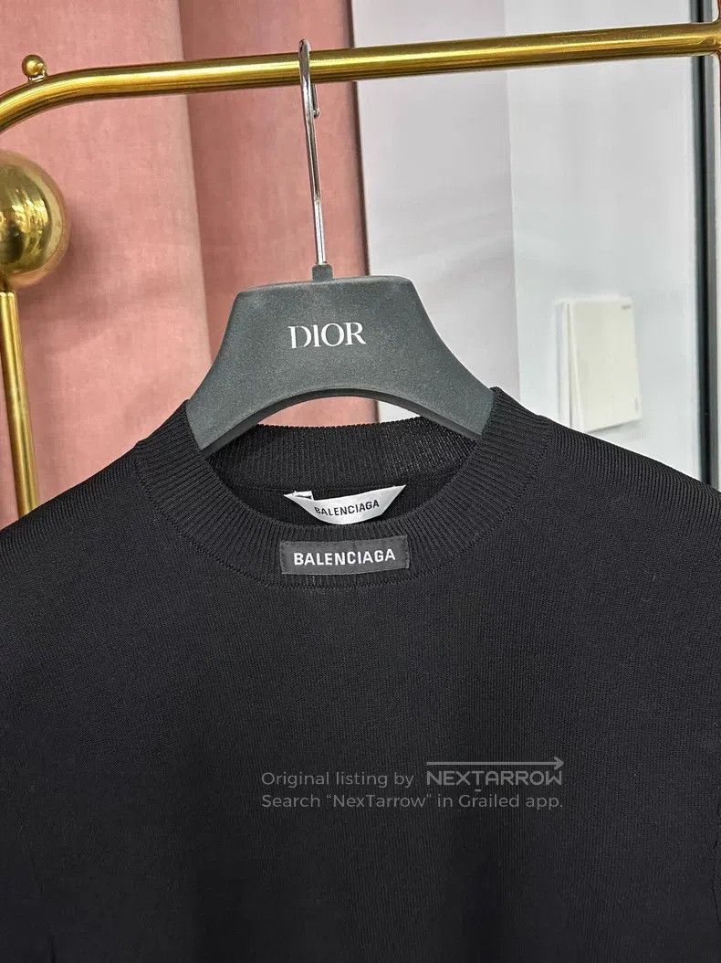 Balenciaga Balenciaga Black letter logo bottoming shirt bottoming shi Size US M / EU 48-50 / 2 - 2 Thumbnail