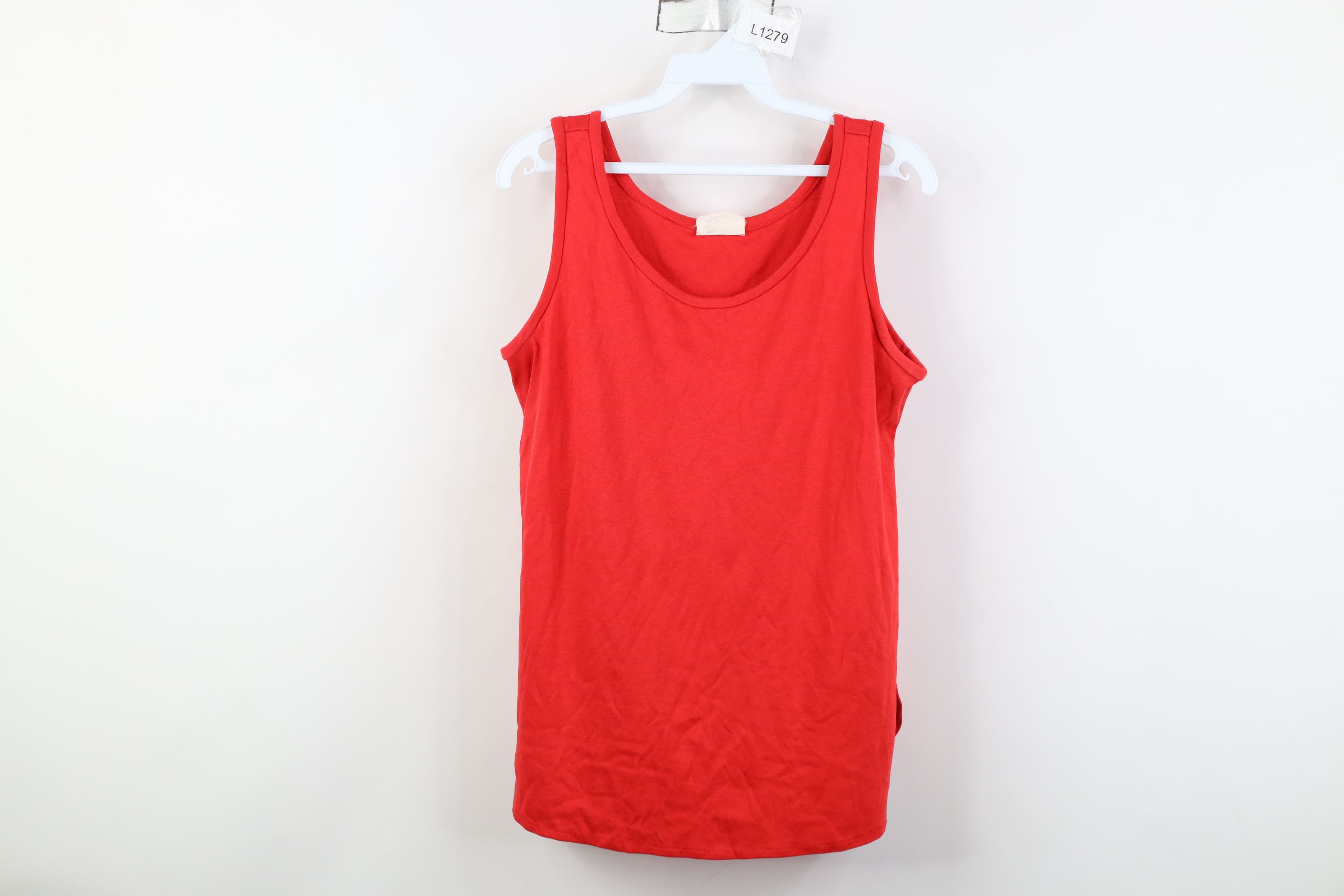 Vintage Vintage 70s Streetwear Blank Knit Tank Top T-Shirt Red USA Size XS / US 0-2 / IT 36-38 - 1 Thumbnail