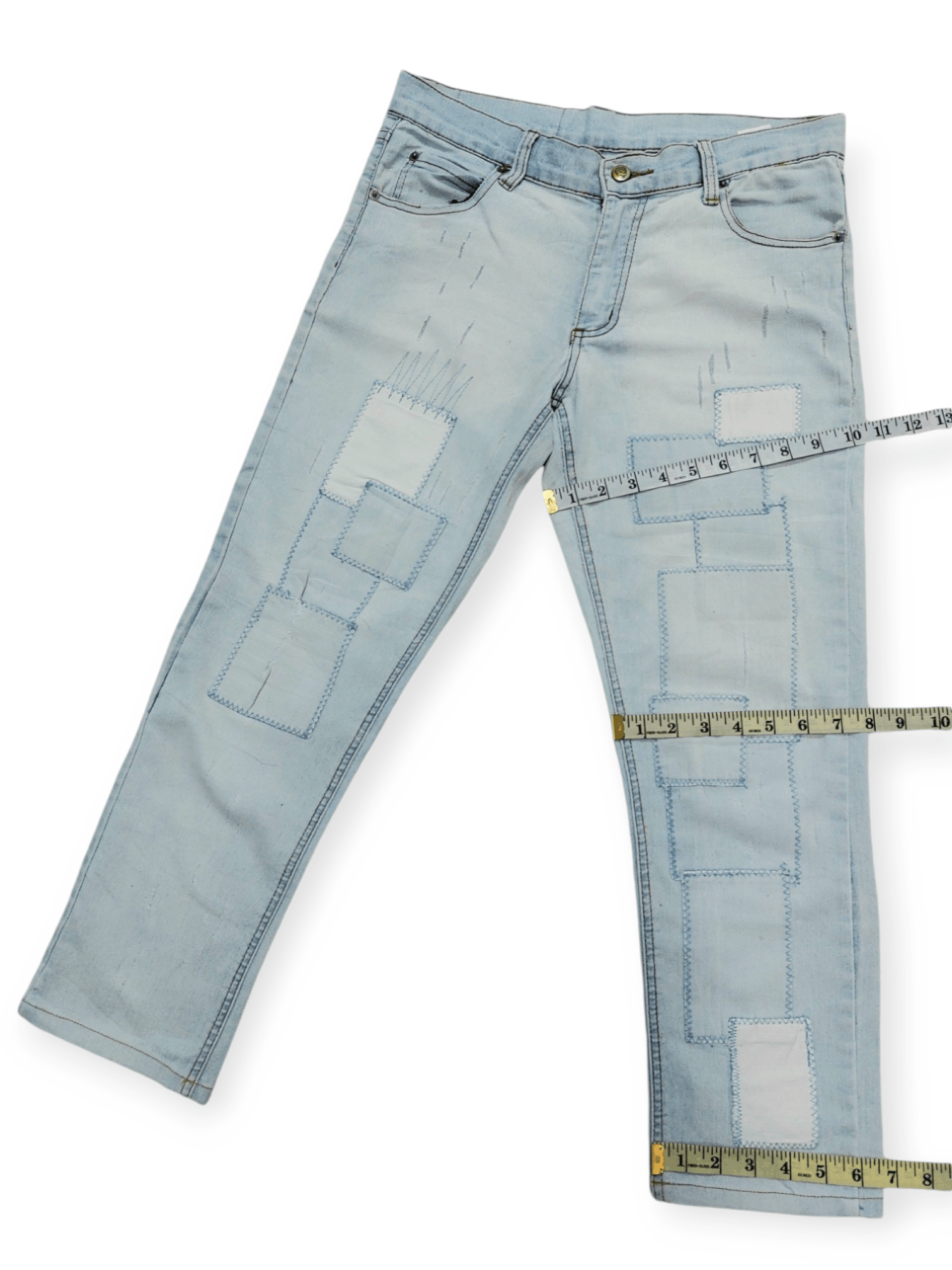 Cheap Monday Tartan Stitch Patchwork Thin Jeans