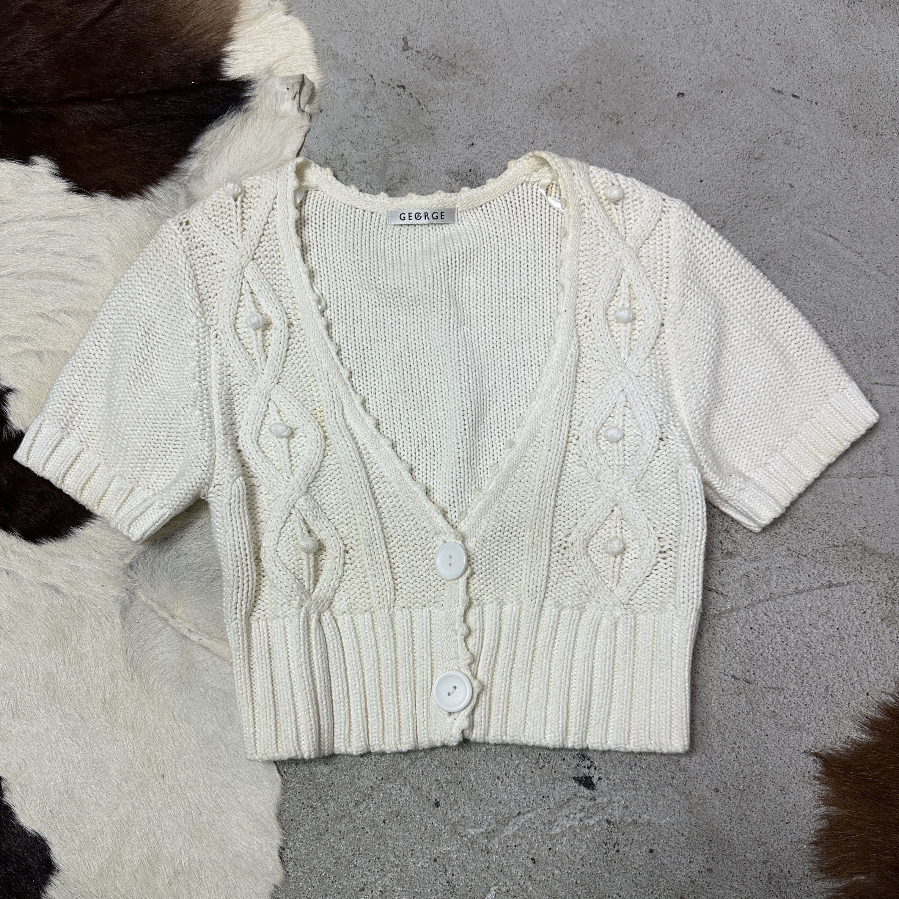 Vintage Vintage Cottage Buttoned Short Sleeve Cardigan 00s Size S / US 4 / IT 40 - 2 Thumbnail