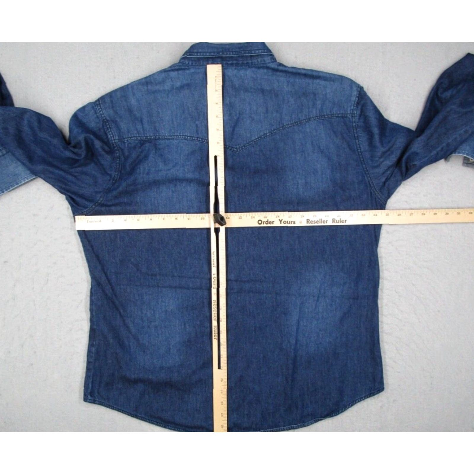 Wrangler Wrangler Shirt Men 2XL Blue Denim Button-Up Pearl Snaps Sawtooth Yoke Vintage No Size US XXL / EU 58 / 5 - 5 Thumbnail
