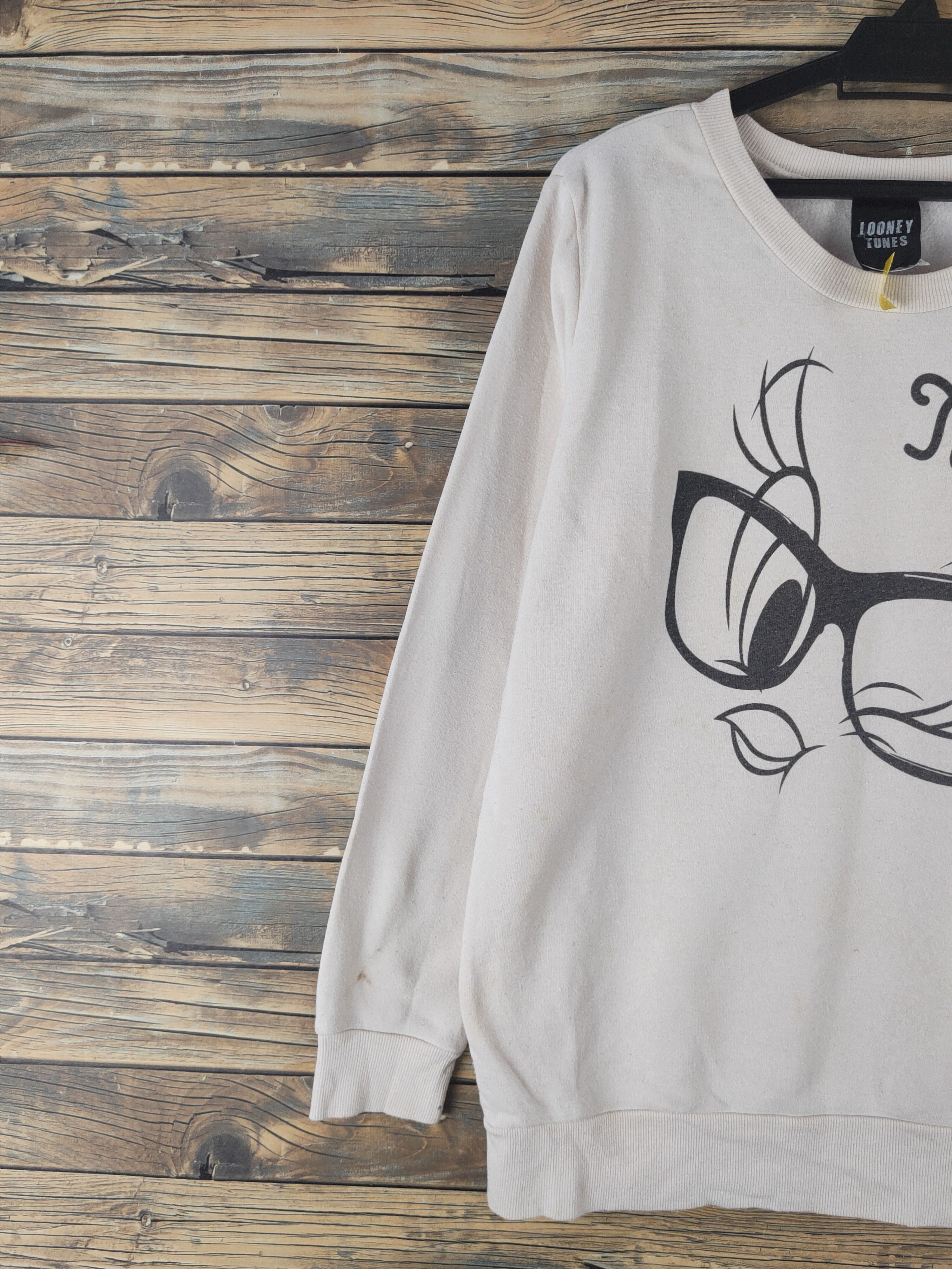 Warner Bros DL Warner Bros Looney Tunes Ivory Tweety Sweatshirts #2723 Size L / US 10 / IT 46 - 3 Thumbnail