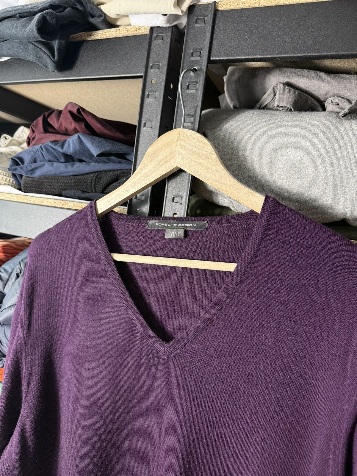 Porsche Design Porsche Design Wool Sweater V Neck Purple Mens Italy luxury Size US L / EU 52-54 / 3 - 7 Thumbnail