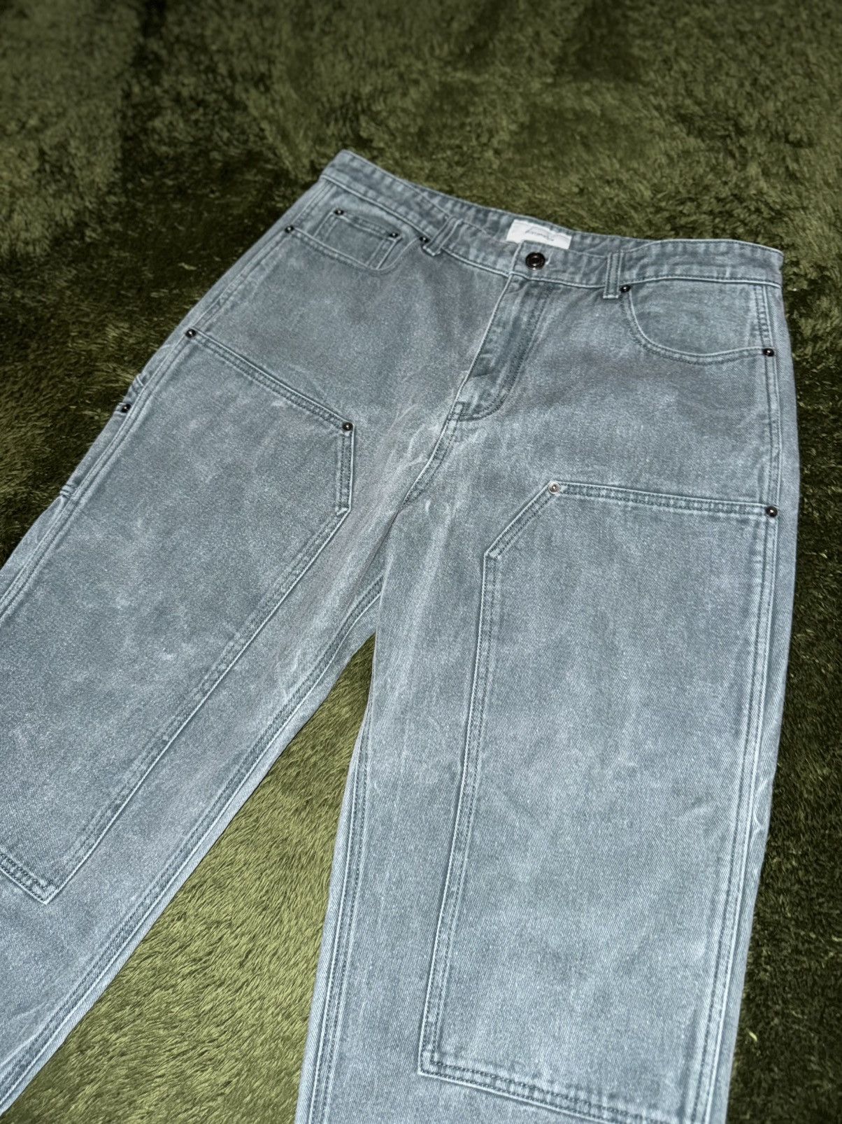 Japanese Brand [34] Customellow Washed Double Knee Carpenter Pants Teal Size US 34 / EU 50 - 5 Thumbnail