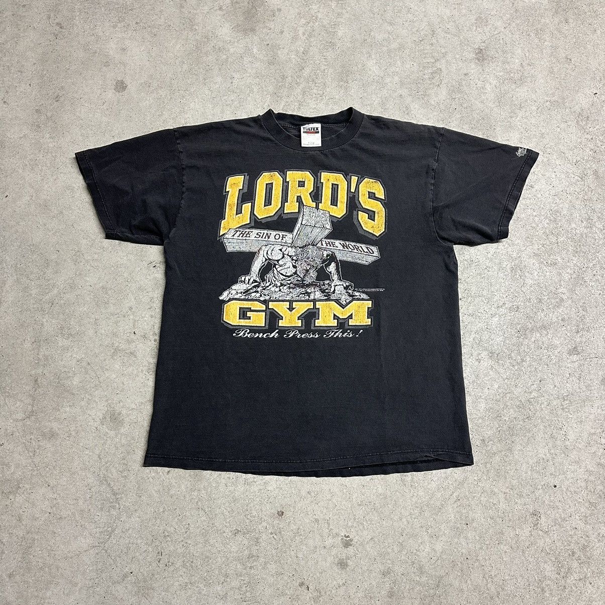 image of Vintage Lords Gym Jesus Tee in Black, Men's (Size XL)