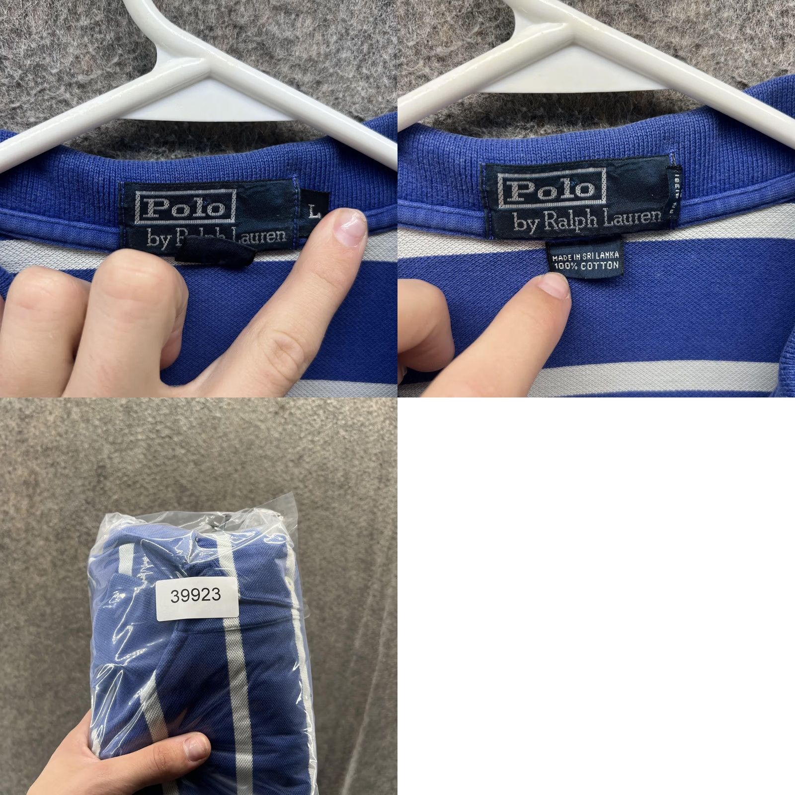 Polo Ralph Lauren Polo Ralph Lauren Polo Shirt Mens Large Blue Stripe Pique Cotton Pony Logo Golf Size US L / EU 52-54 / 3 - 8 Thumbnail