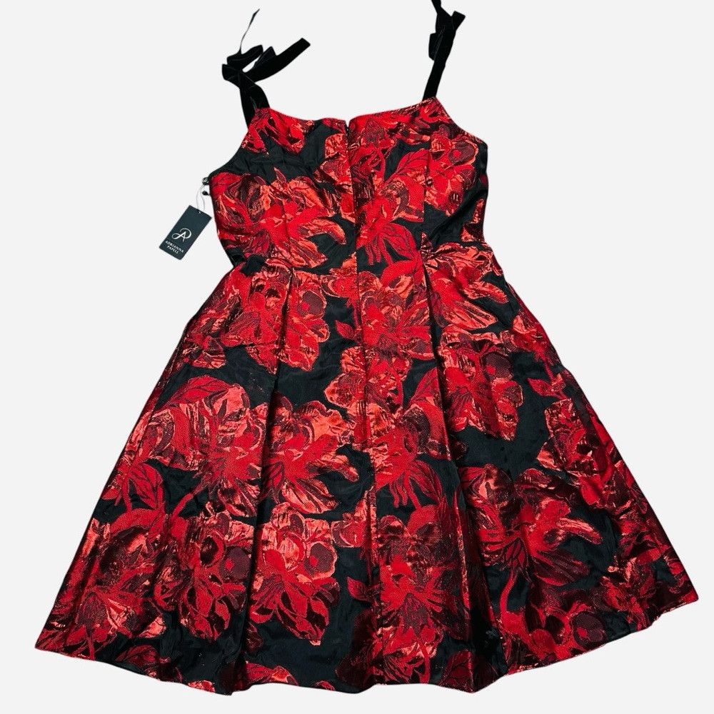 Adrianna Papell NWT New $179 Adrianna Papell Metallic-Jacquard Bow-Strap Dr Size XL / US 12-14 / IT 48-50 - 4 Thumbnail