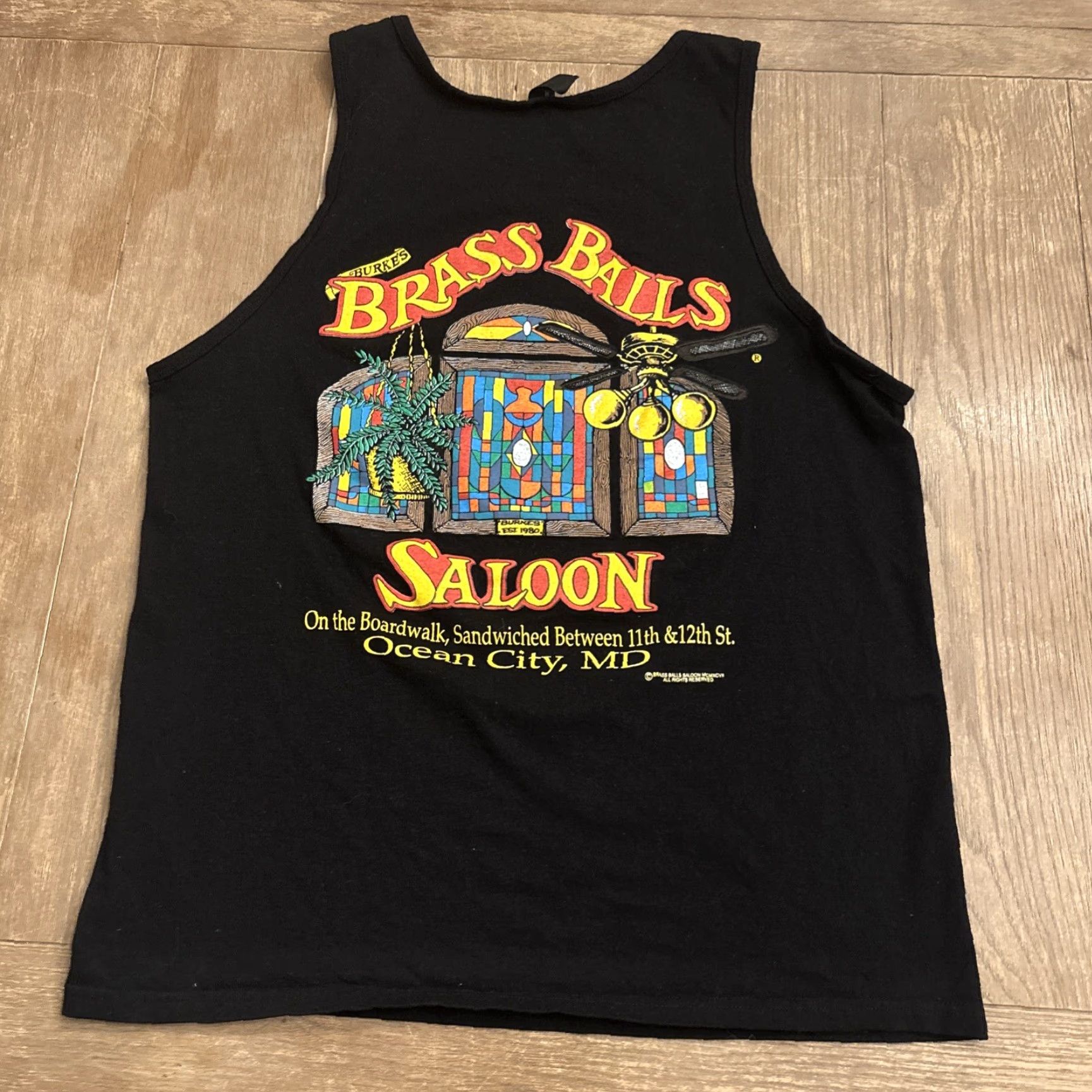 Vintage VINTAGE Ocean City MD Brass Balls Saloon Tank Top Men L Double-Sided Black Tank Top Summer Beach Boardwalk 90s Mens Size US L / EU 52-54 / 3 - 5 Thumbnail