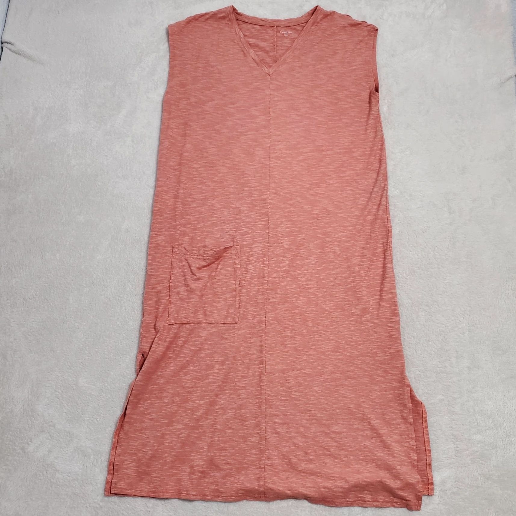Vintage VINTAGE Garnet Hill Dress Women L Dusty Pink V Neck Sleeveless Midi Coastal Minimalist Dress Ladies L Pink Coastal Minimalist Craftsmanship Size L / US 10 / IT 46 - 3 Thumbnail