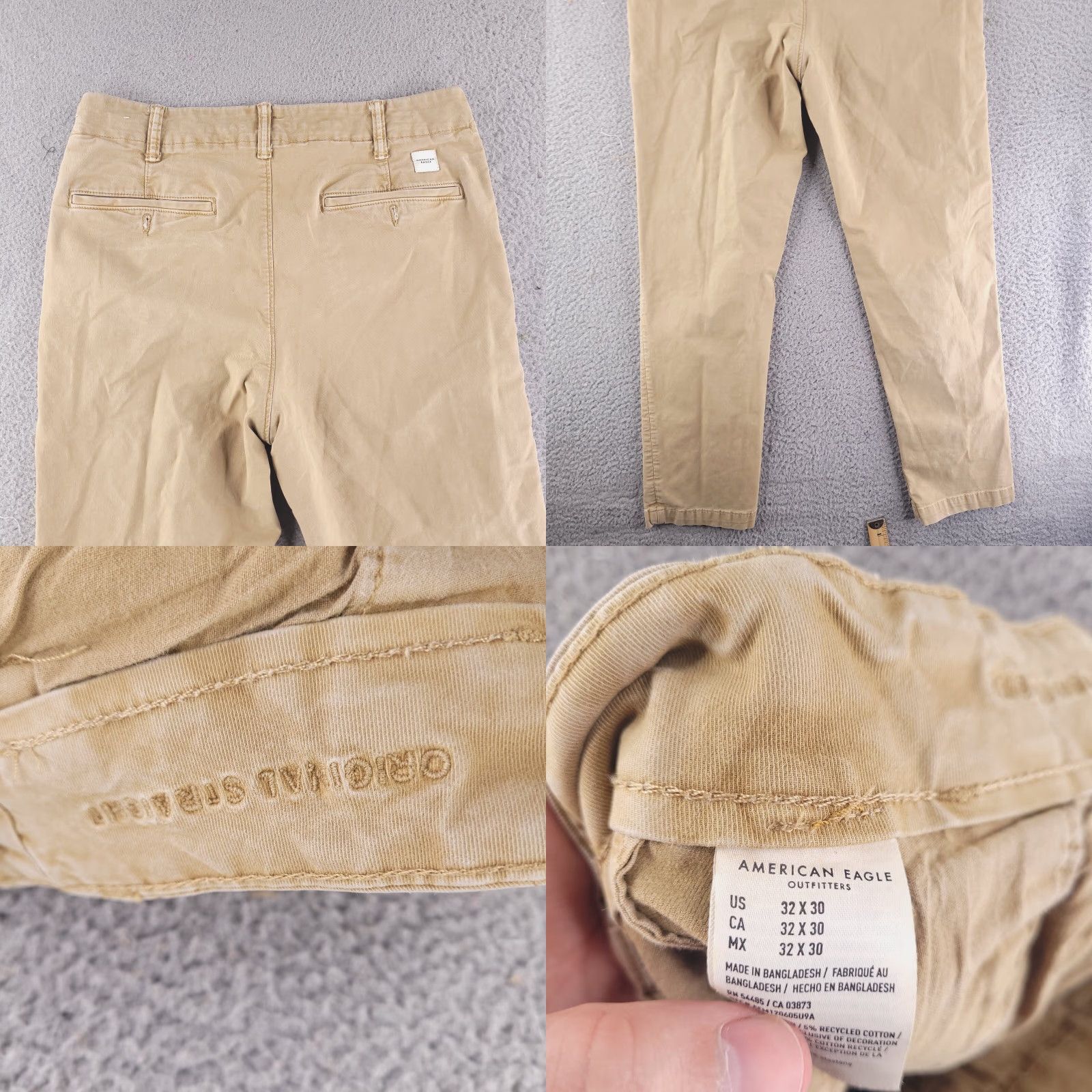American Eagle Outfitters American Eagle Outfitters Pants Mens 31x28 Slim Straight Khaki Beige Size US 31 - 8 Thumbnail