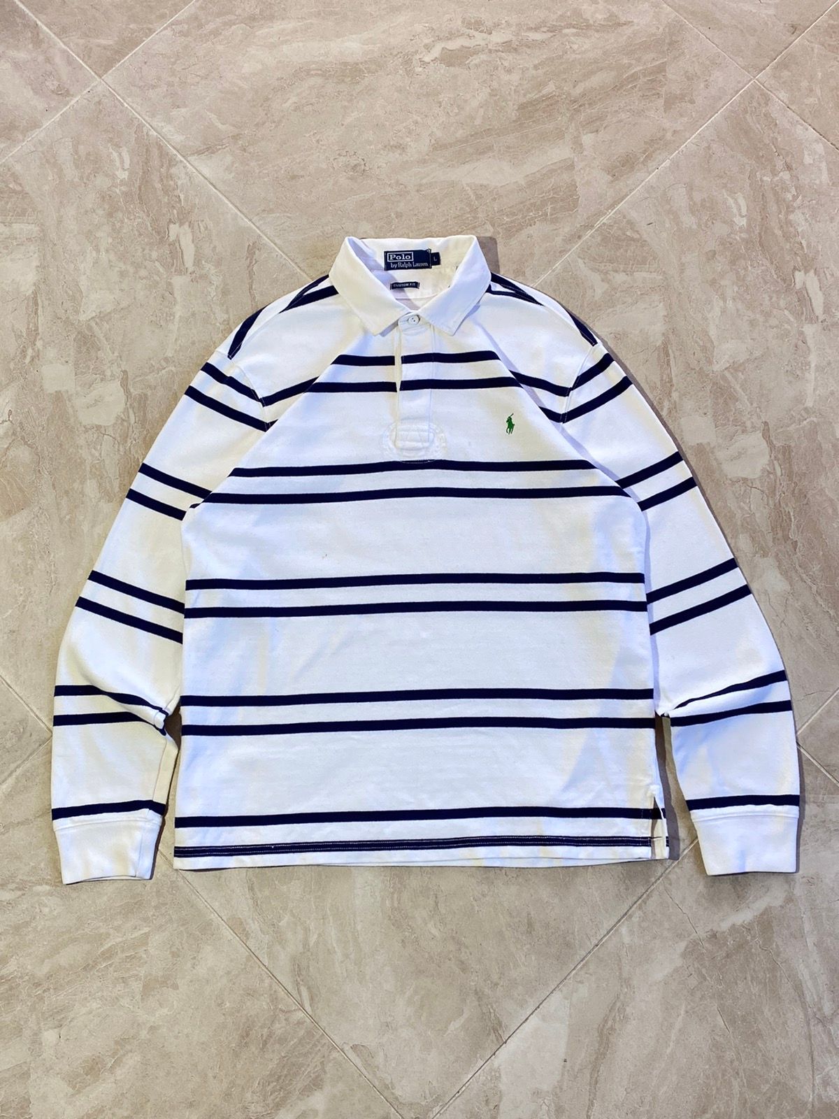 Pre-owned Polo Ralph Lauren X Vintage Polo Ralph Laurent Y2k Hype Style Rugby Shirt In White