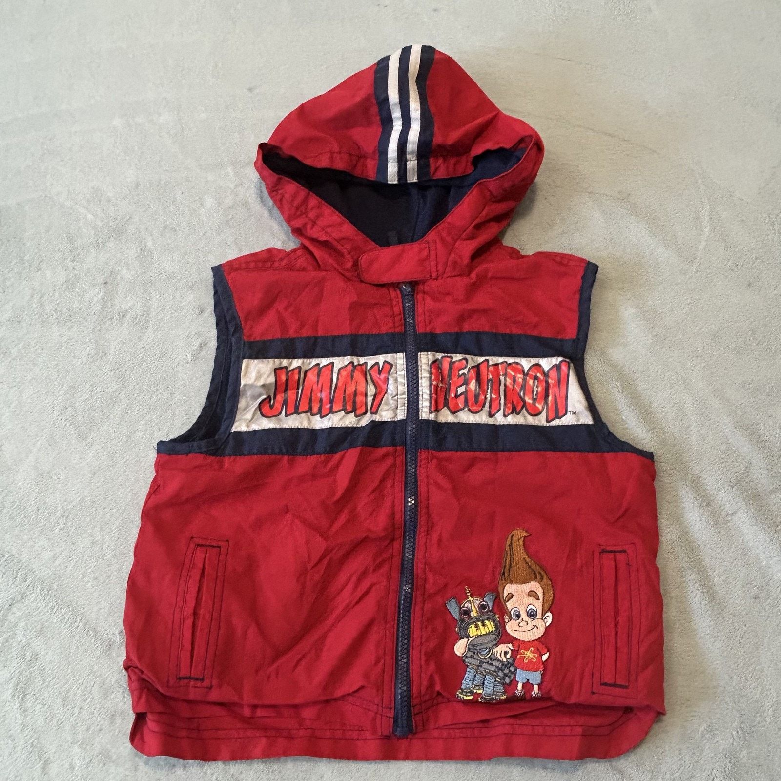 Nickelodeon Jimmy Neutron Vest Youth Size 7 Hooded Jacket Nickelodeon Size ONE SIZE - 5 Thumbnail