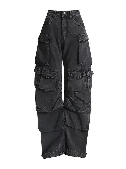 Designer Minimalistic denim pants with multiple pockets. Size US 30 / EU 46 - 1 Thumbnail