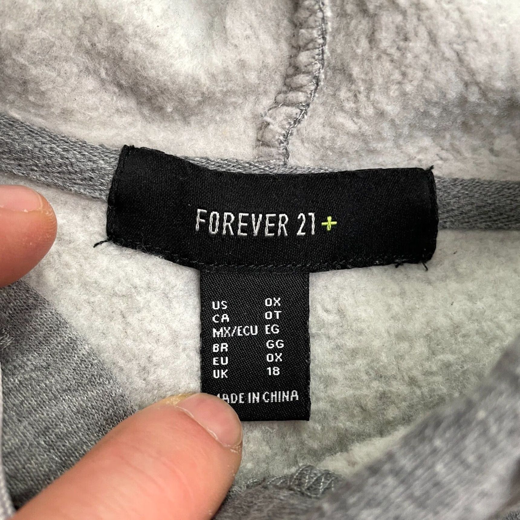 Forever 21 FOREVER 21 Pullover Hoodie Womens 0X Gray Hooded Fleece Oversized Casual Sweatshirt Shirt Size XL / US 12-14 / IT 48-50 - 7 Thumbnail