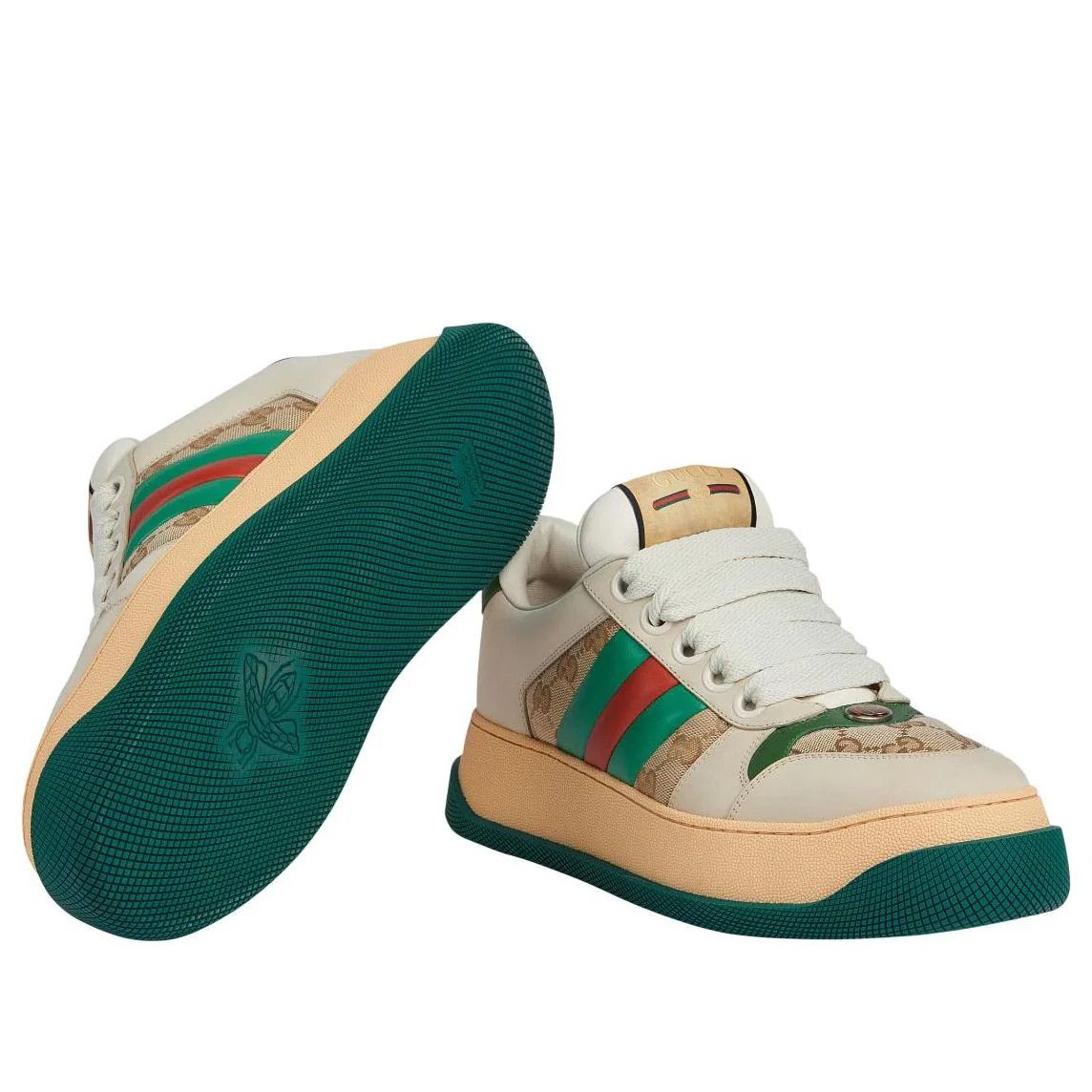 Gucci o1mt1gz0925 Men's Screener Trainers With Web In Multicolor Size US 5.5 / EU 38 - 5 Thumbnail