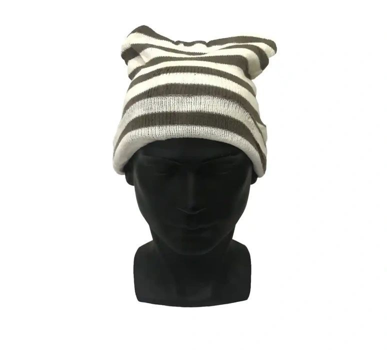 image of Stripe Design Beanie Hat, Men's