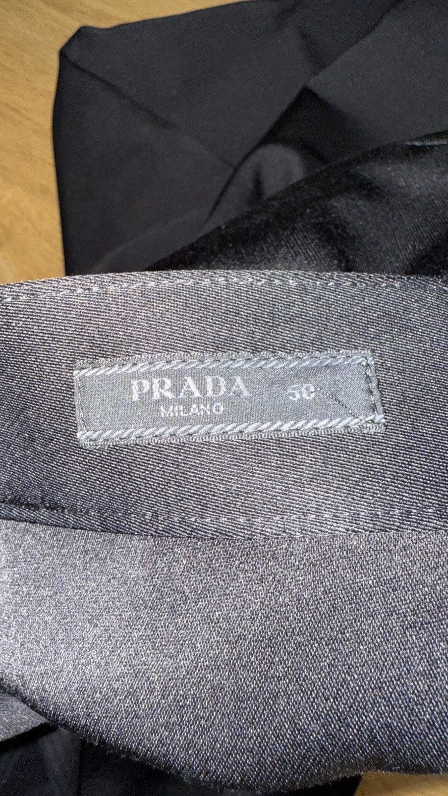 Prada Prada - Black Silk & Cotton Logo Plaque Pants Size US 34 / EU 50 - 13 Thumbnail