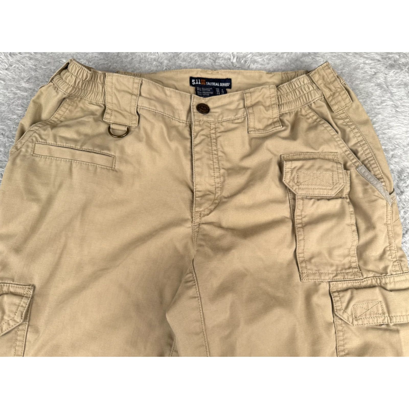 Vintage 5.11 Tactical Pants Women Cargo 2 Beige Rip-Stop Straight 30x29 Knit? Size 26" / US 2 / IT 38 - 4 Thumbnail