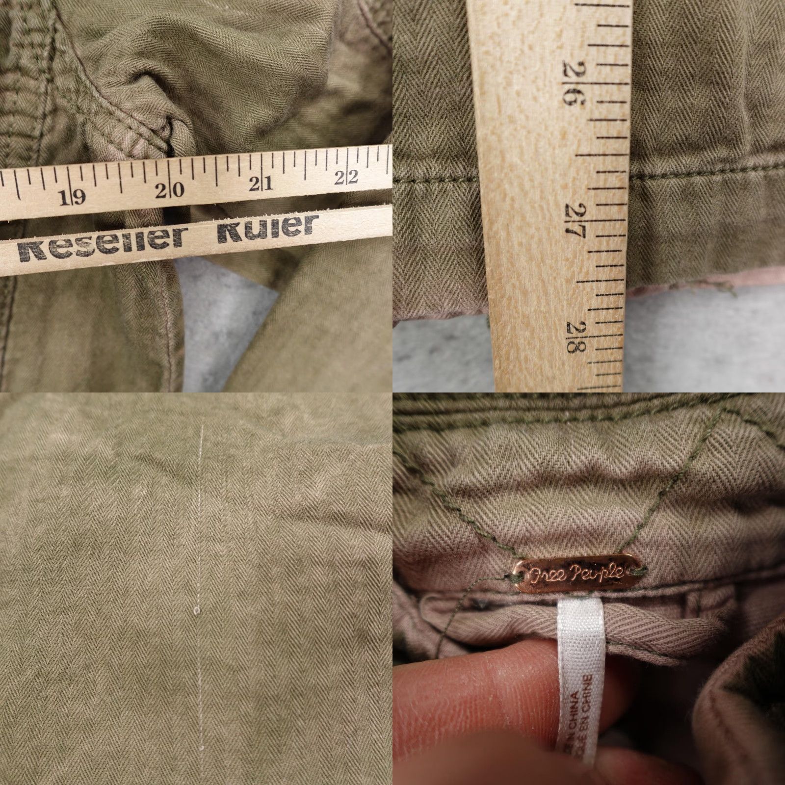 Free People Free People Jacket Womens Small Moss Green Pink Double Cloth Military Coat Size S / US 4 / IT 40 - 8 Thumbnail