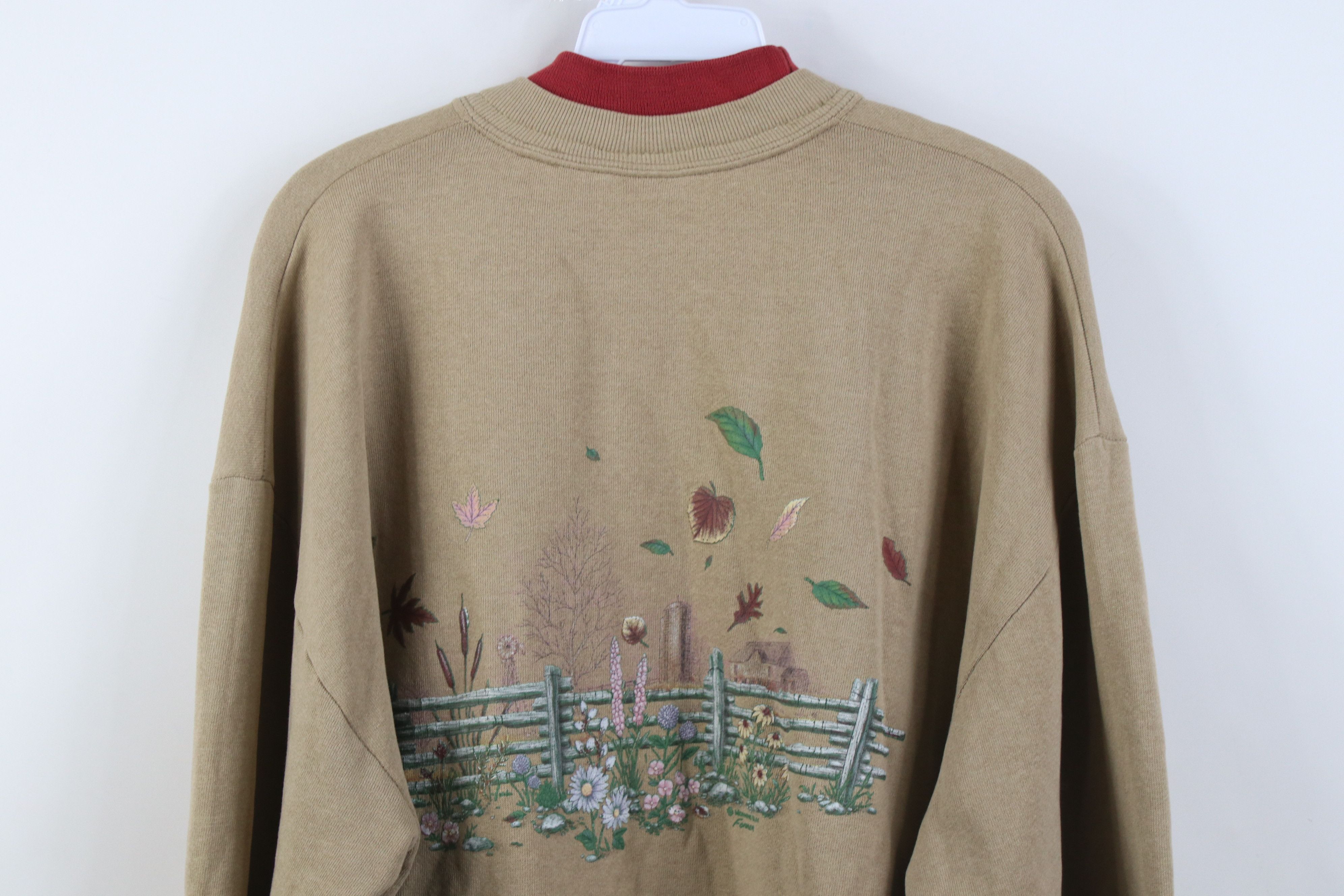 Vintage Vintage 90s Streetwear Nature Leaf Garden Flower Sweatshirt Size XL / US 12-14 / IT 48-50 - 15 Thumbnail