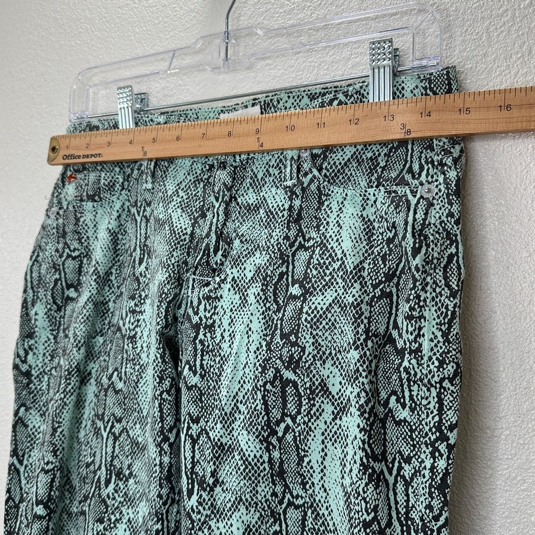 Hudson Hudson Teal & Black Snakeprint Nico Skinny Midrise Jean 26 Size 26" / US 2 / IT 38 - 12 Thumbnail